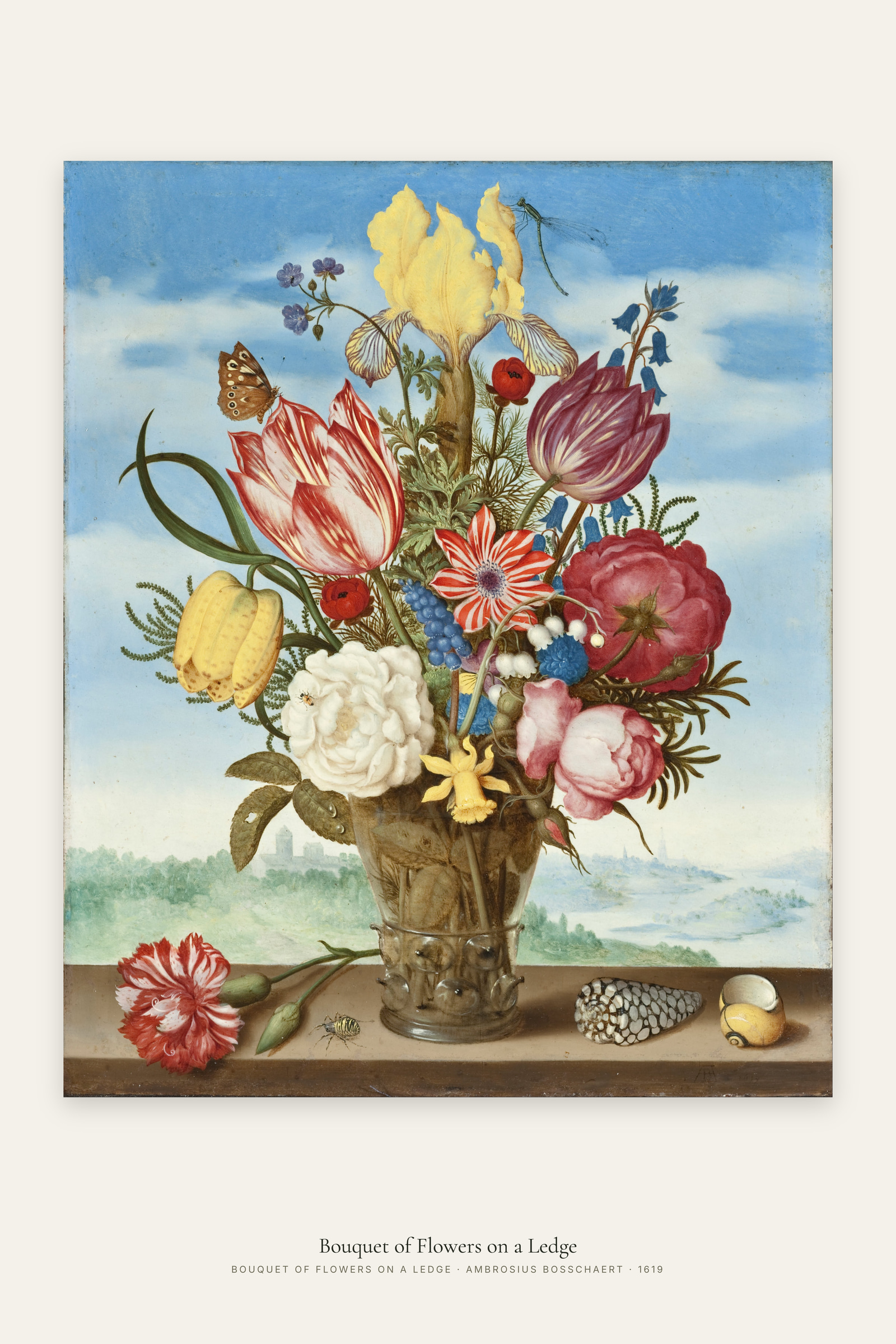 Bouquet of Flowers on a Ledge