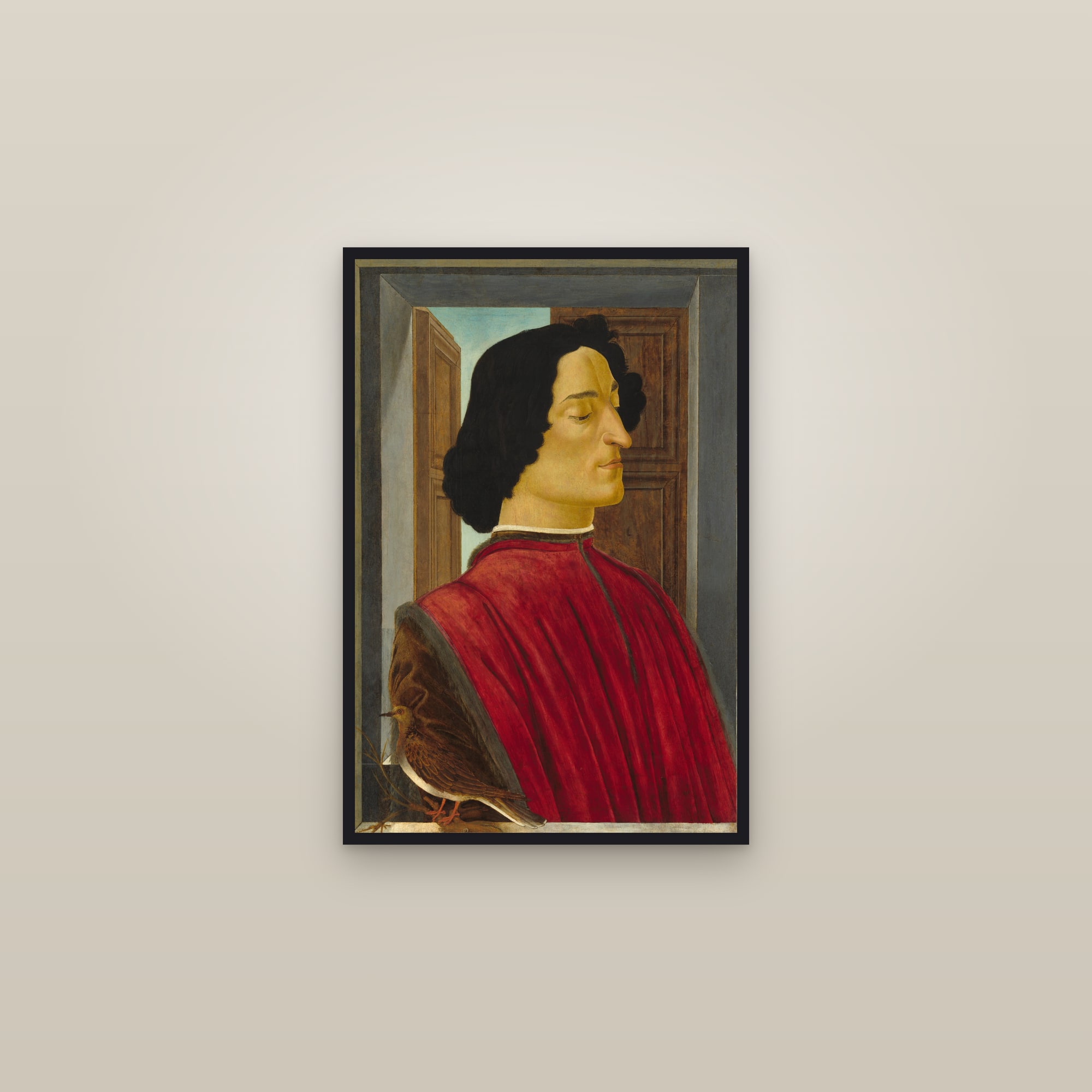 Giuliano de' Medici (Full) — Full-Bleed Edition — framed in a gallery setting