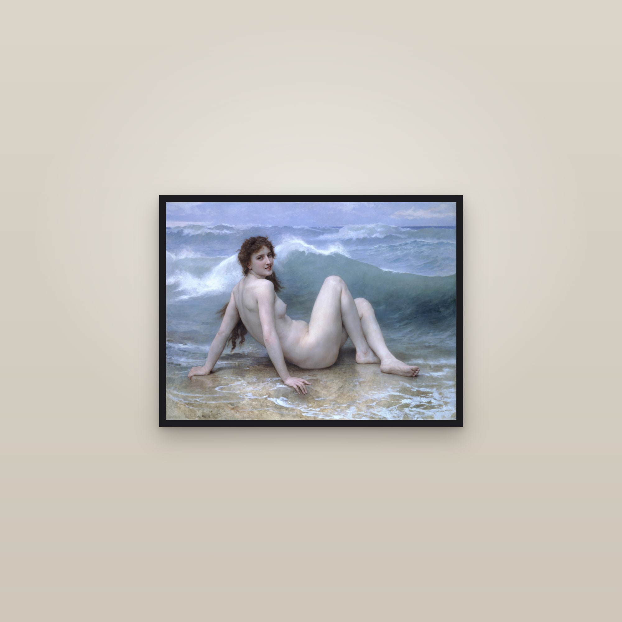 The Wave (Full) — Full-Bleed Edition — framed in a gallery setting