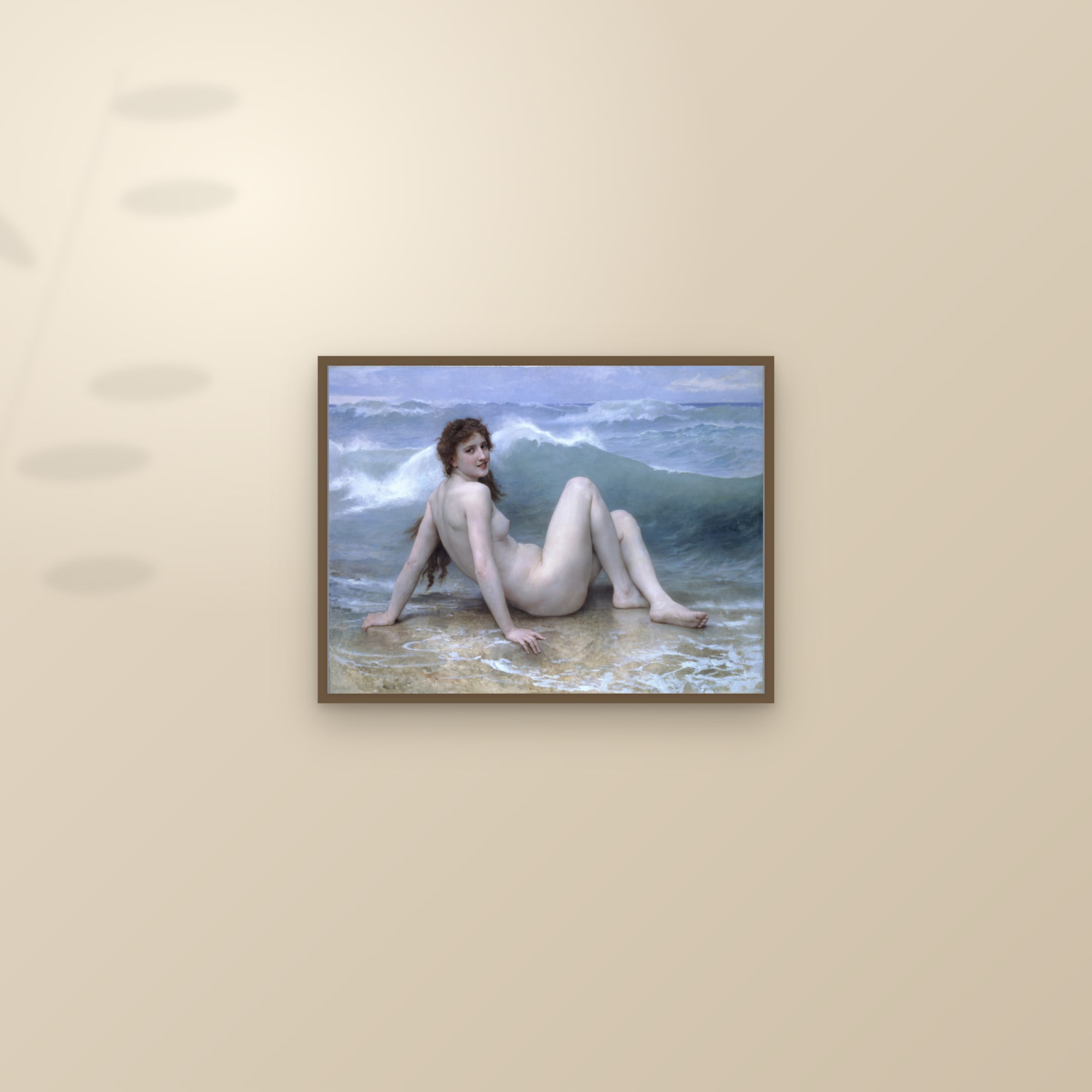 The Wave (Full) — Full-Bleed Edition — framed and styled on a sunlit wall