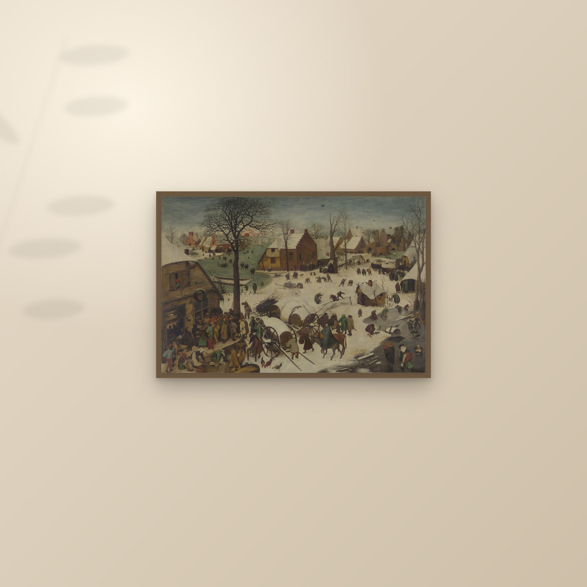 The Census at Bethlehem (Full) — Full-Bleed Edition — framed and styled on a sunlit wall