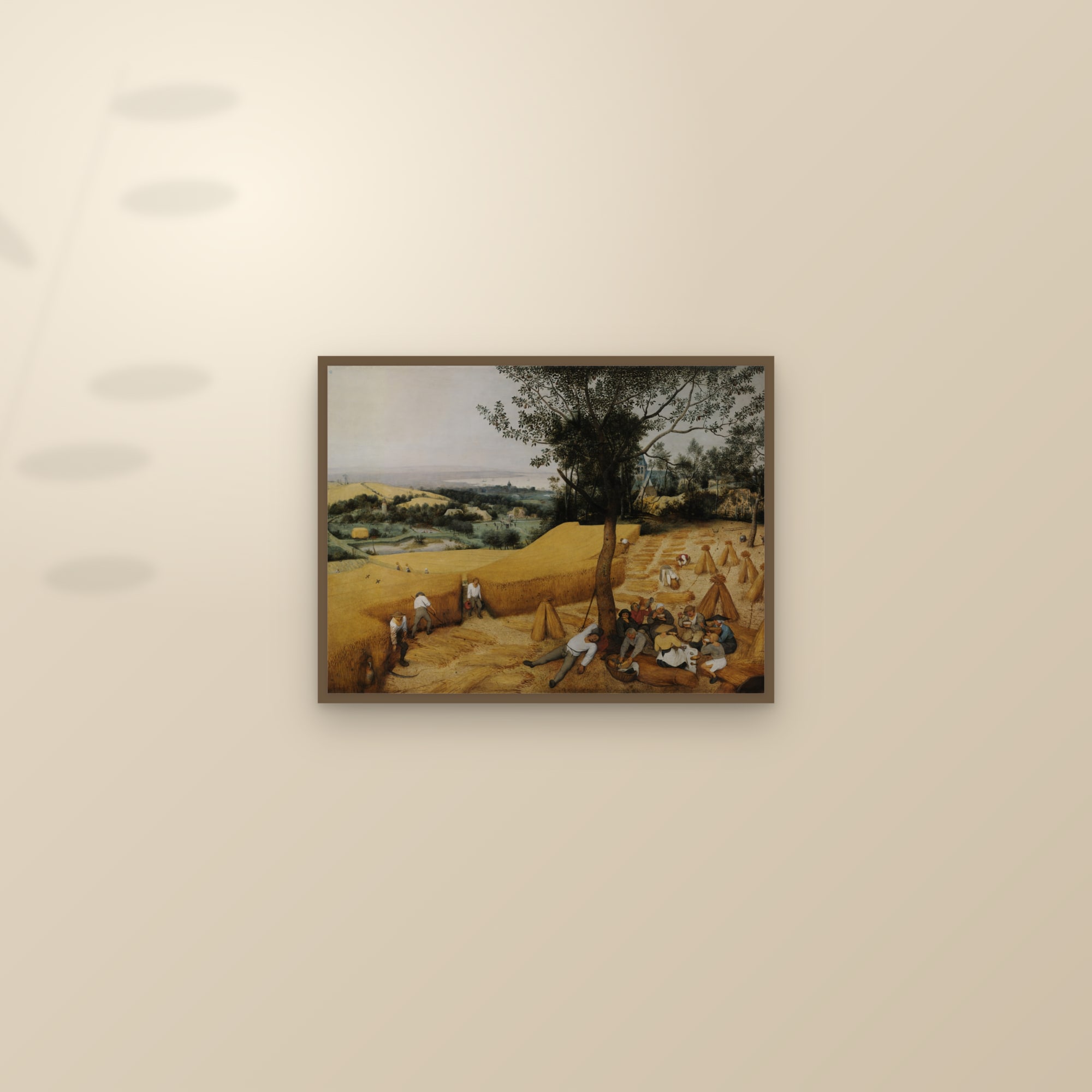 The Harvesters (Full) — Full-Bleed Edition — framed and styled on a sunlit wall