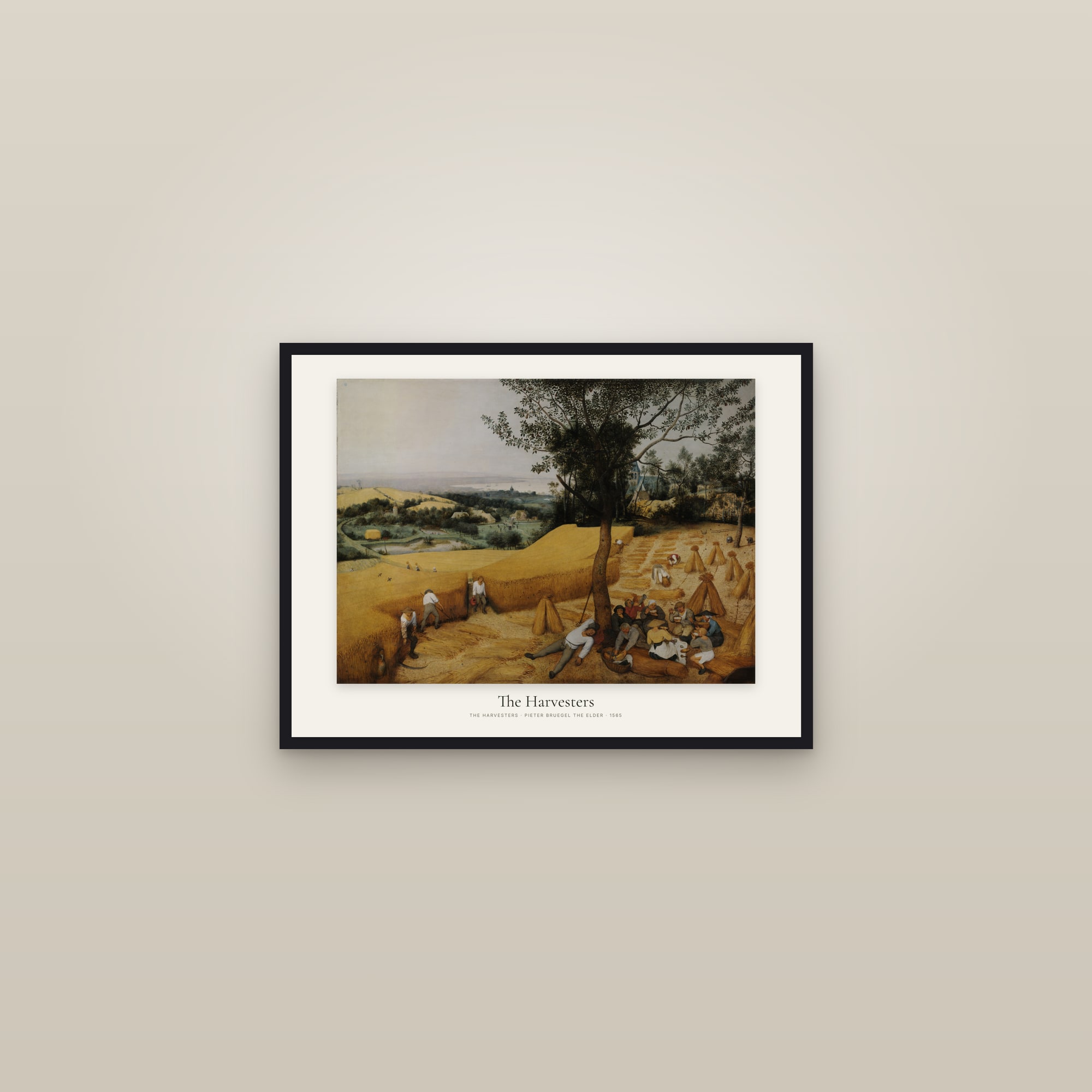 The Harvesters — framed in a gallery setting