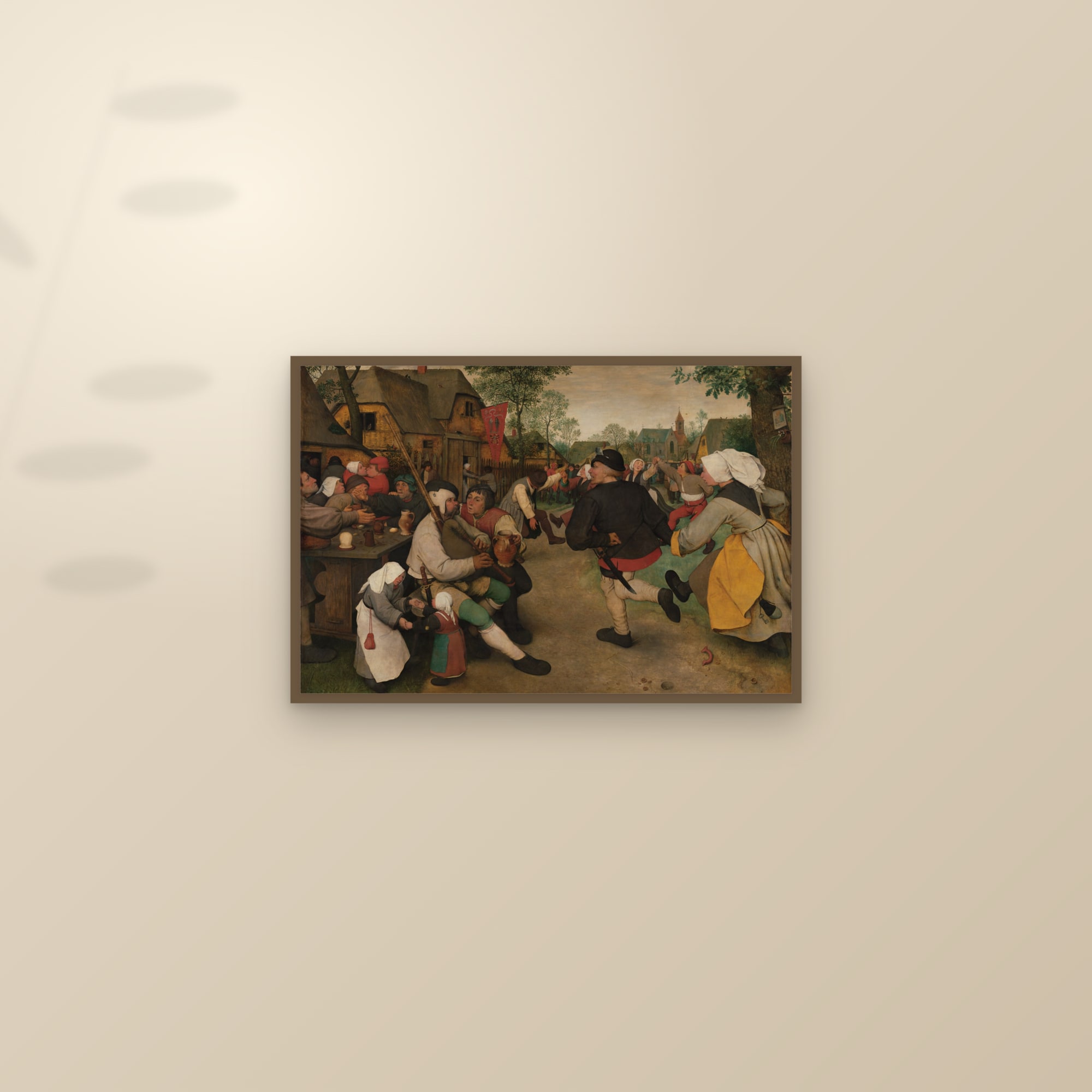 The Peasant Dance (Full) — Full-Bleed Edition — framed and styled on a sunlit wall