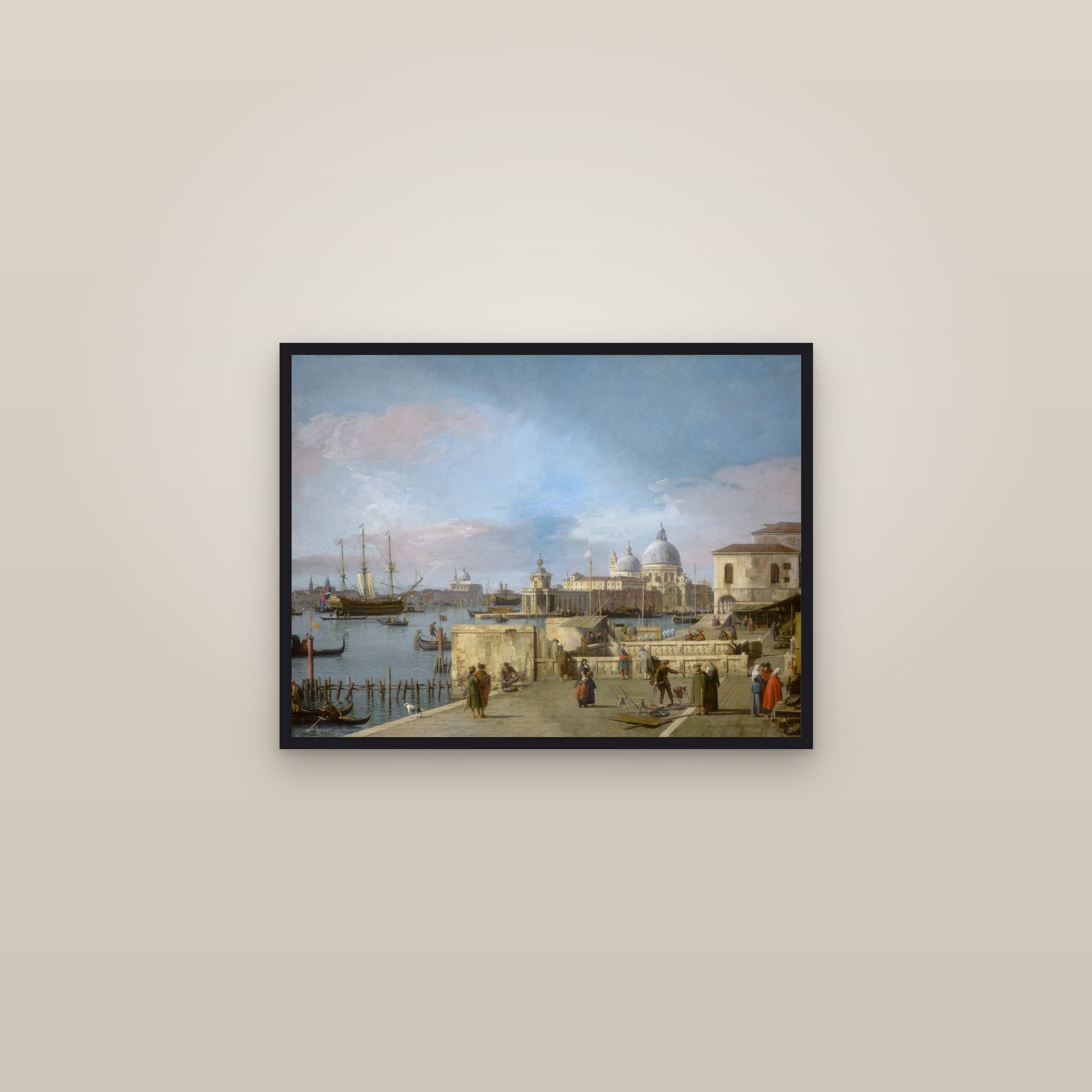 Entrance to the Grand Canal from the Molo, Venice (Full) — Full-Bleed Edition — framed in a gallery setting