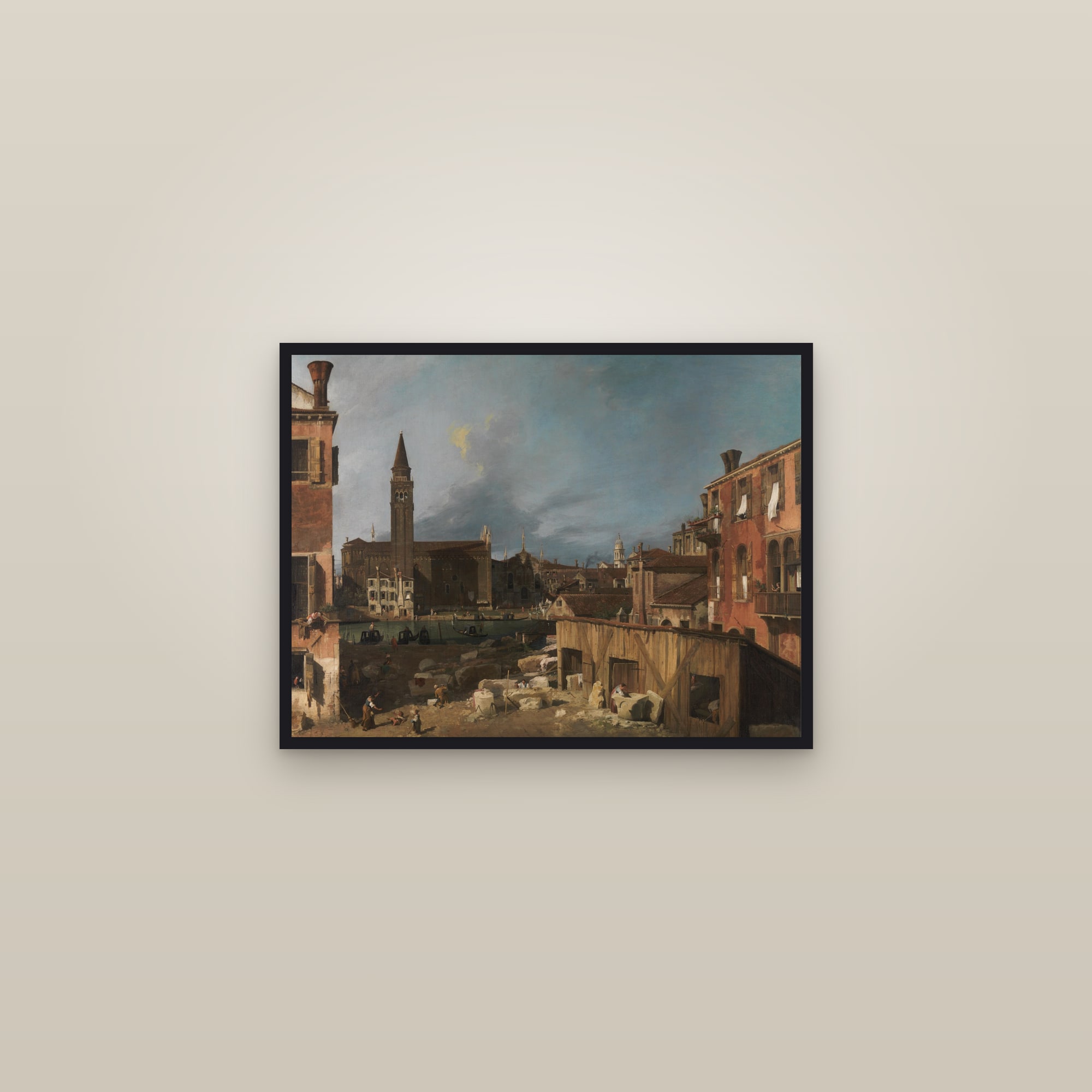 The Stonemason's Yard (Campo S. Vidal and Santa Maria della Carità) — Full-Bleed Edition — framed in a gallery setting