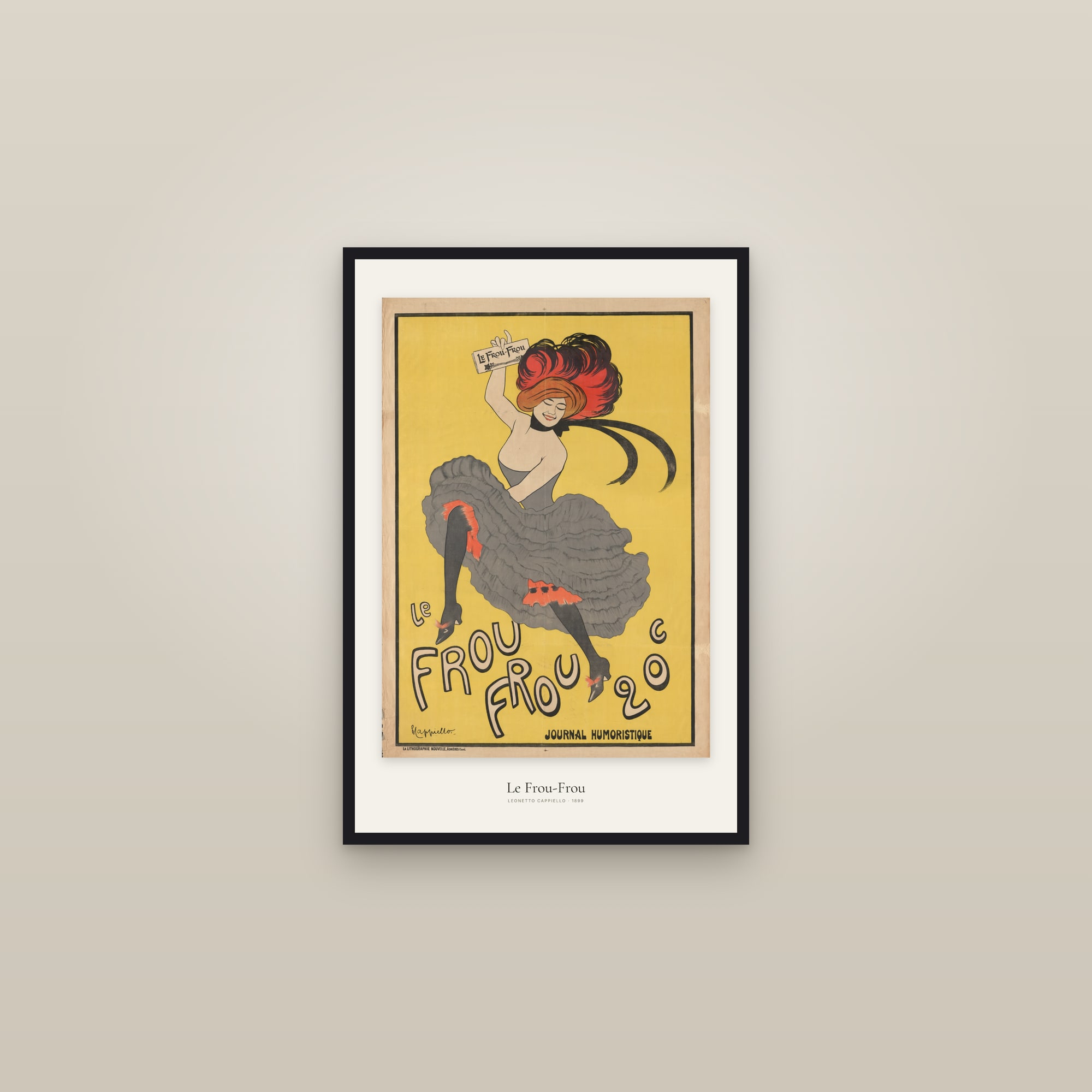 Le Frou-Frou — framed in a gallery setting