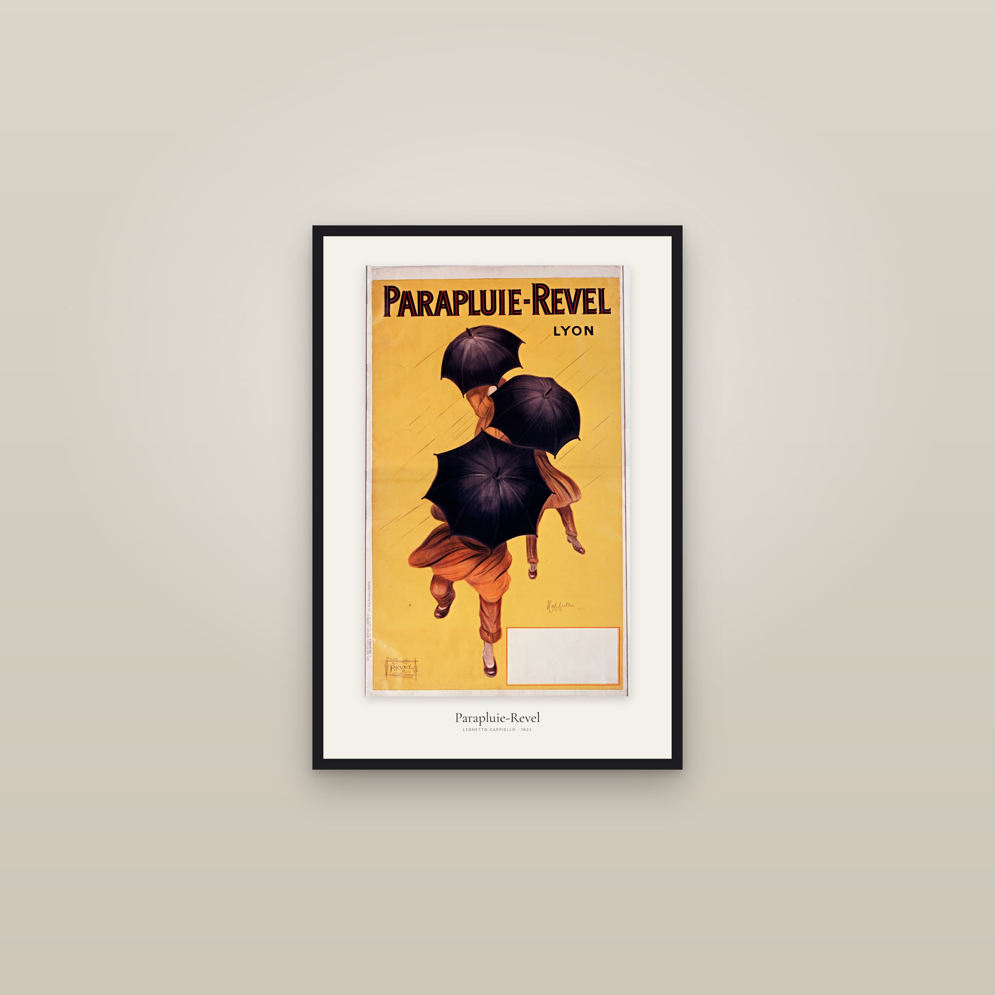 Parapluie-Revel — framed in a gallery setting