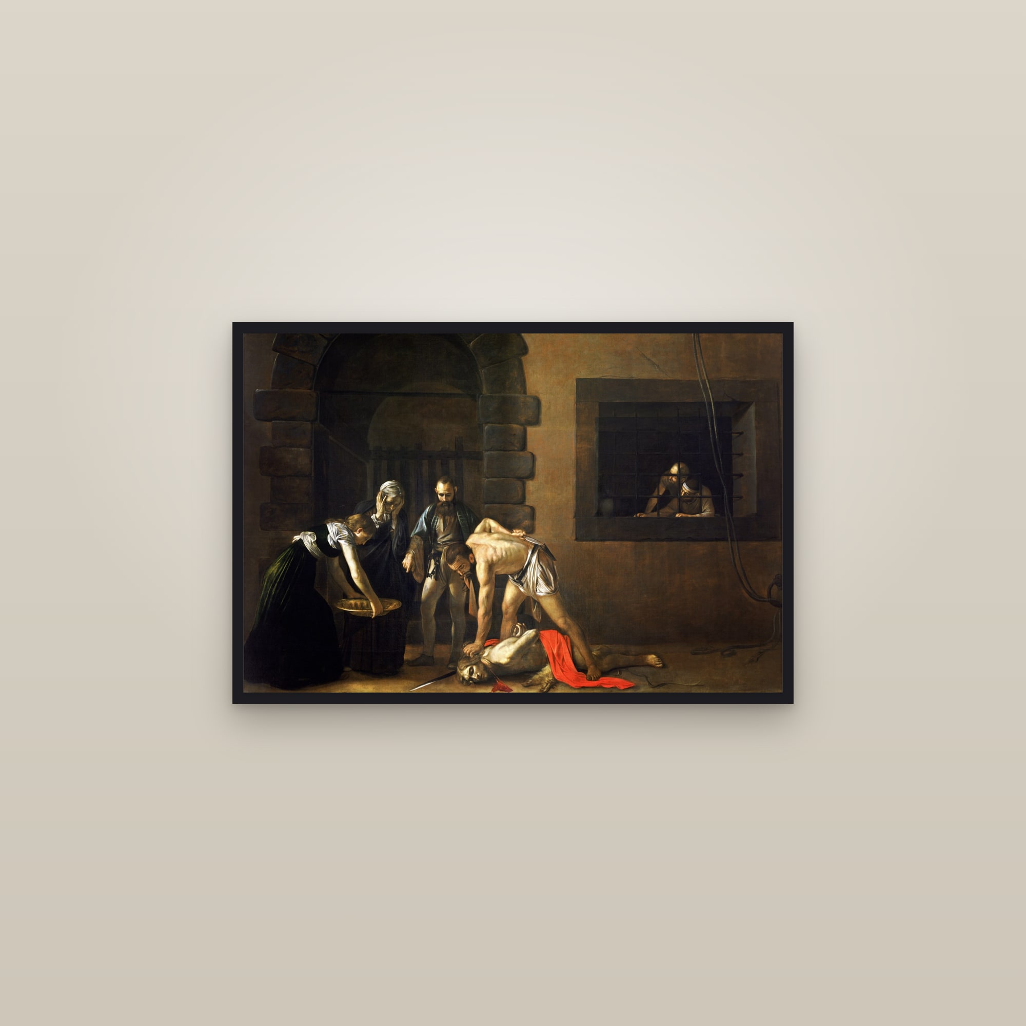 The Beheading of Saint John the Baptist (Full) — Full-Bleed Edition — framed in a gallery setting