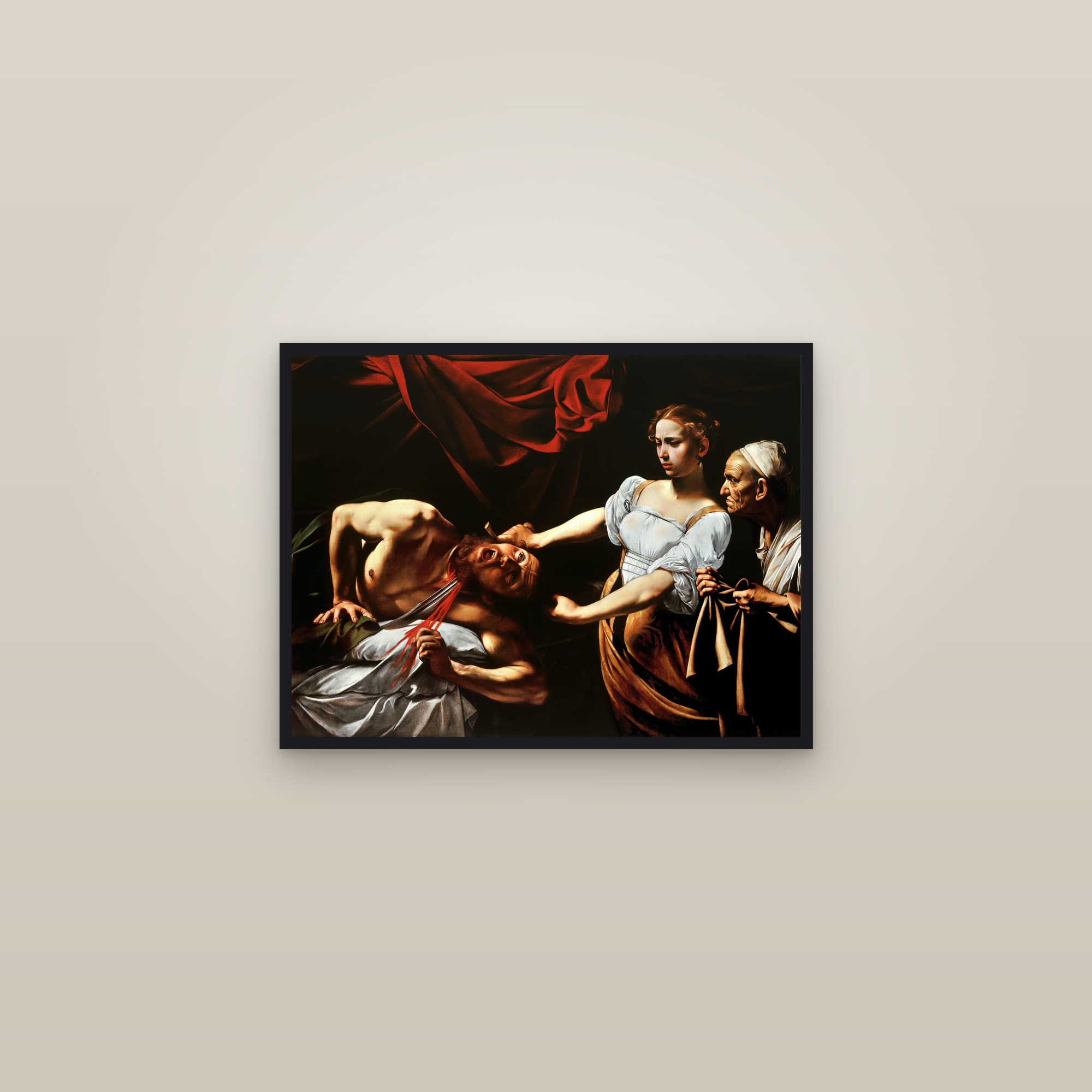 Judith Beheading Holofernes (Full) — Full-Bleed Edition — framed in a gallery setting