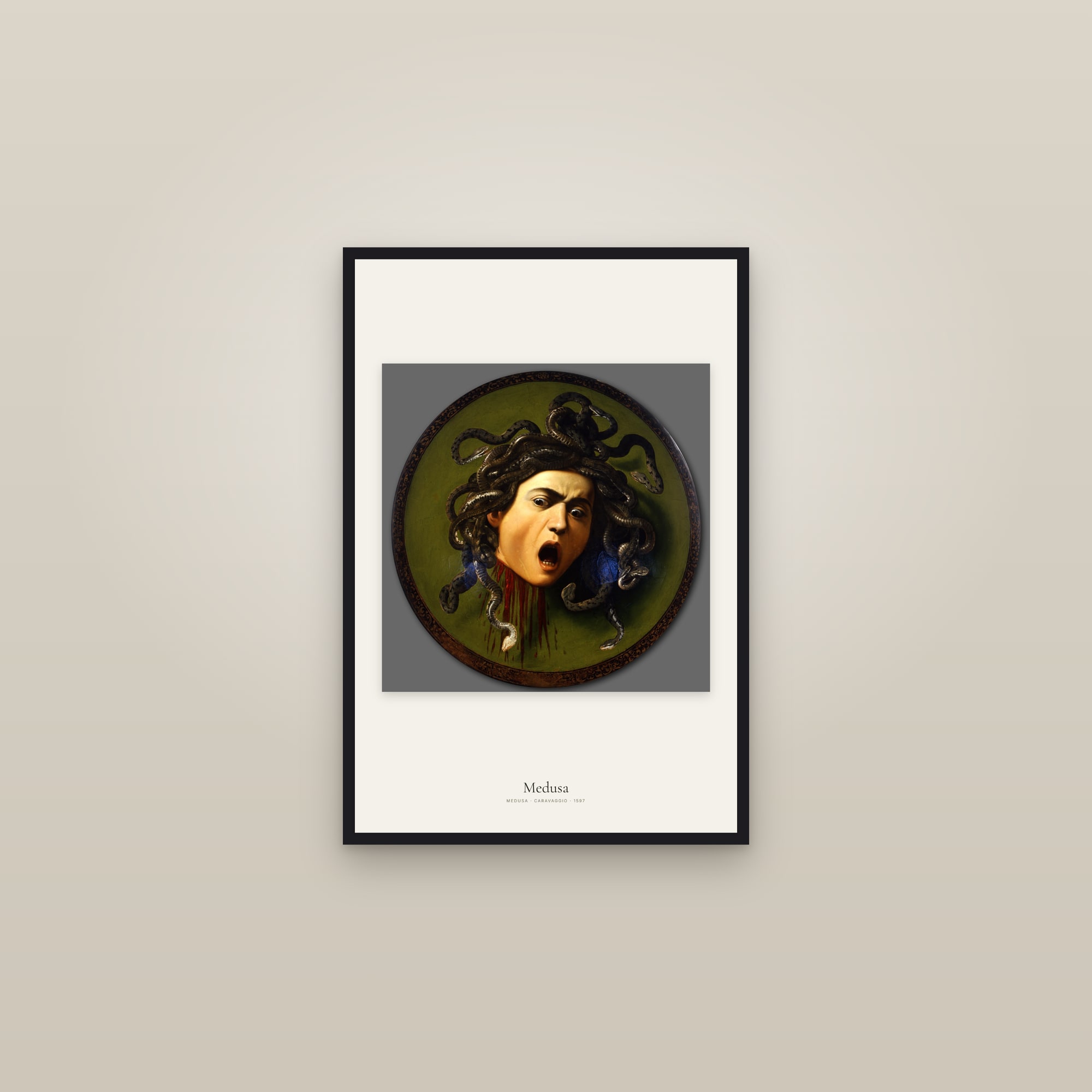 Medusa — framed in a gallery setting