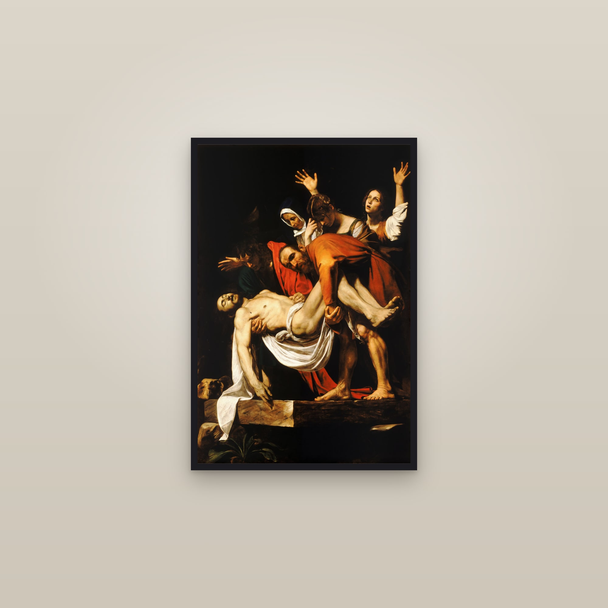 The Entombment of Christ (Full) — Full-Bleed Edition — framed in a gallery setting