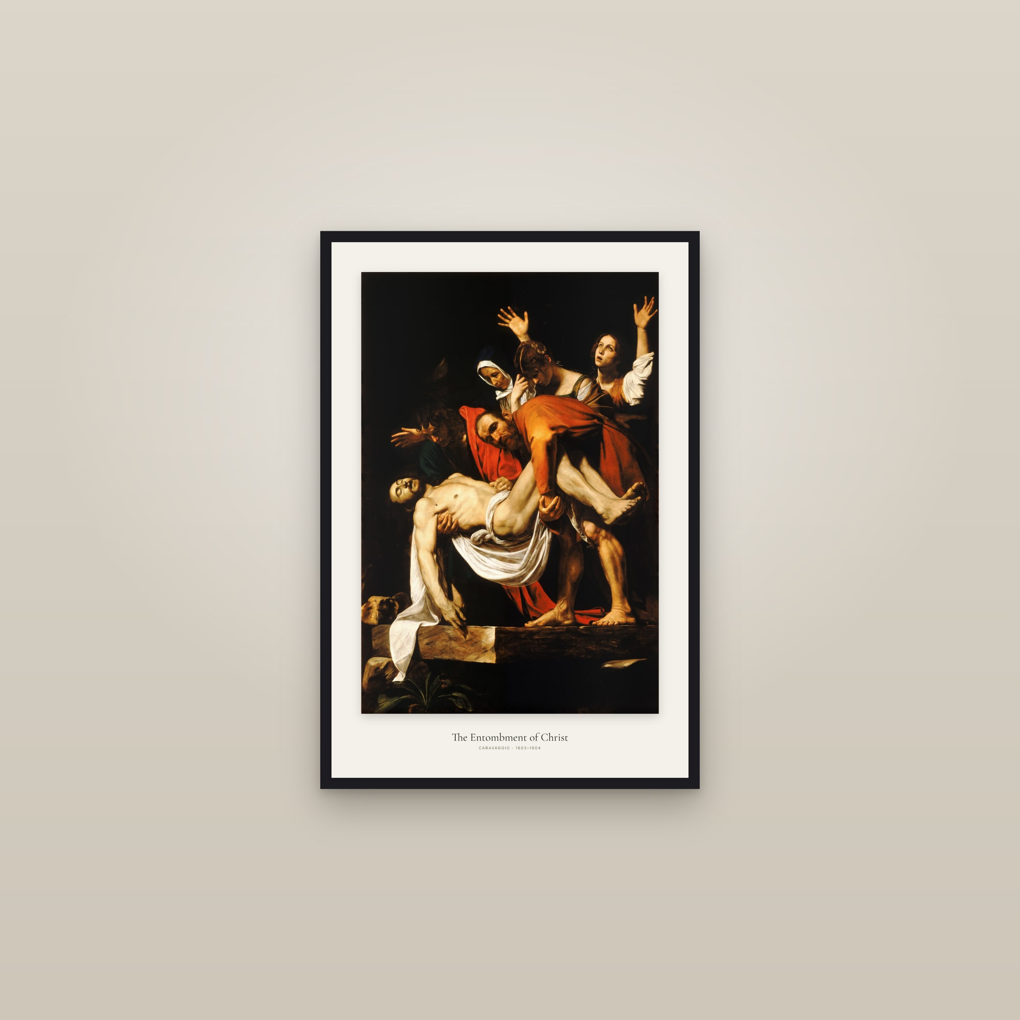 The Entombment of Christ — framed in a gallery setting