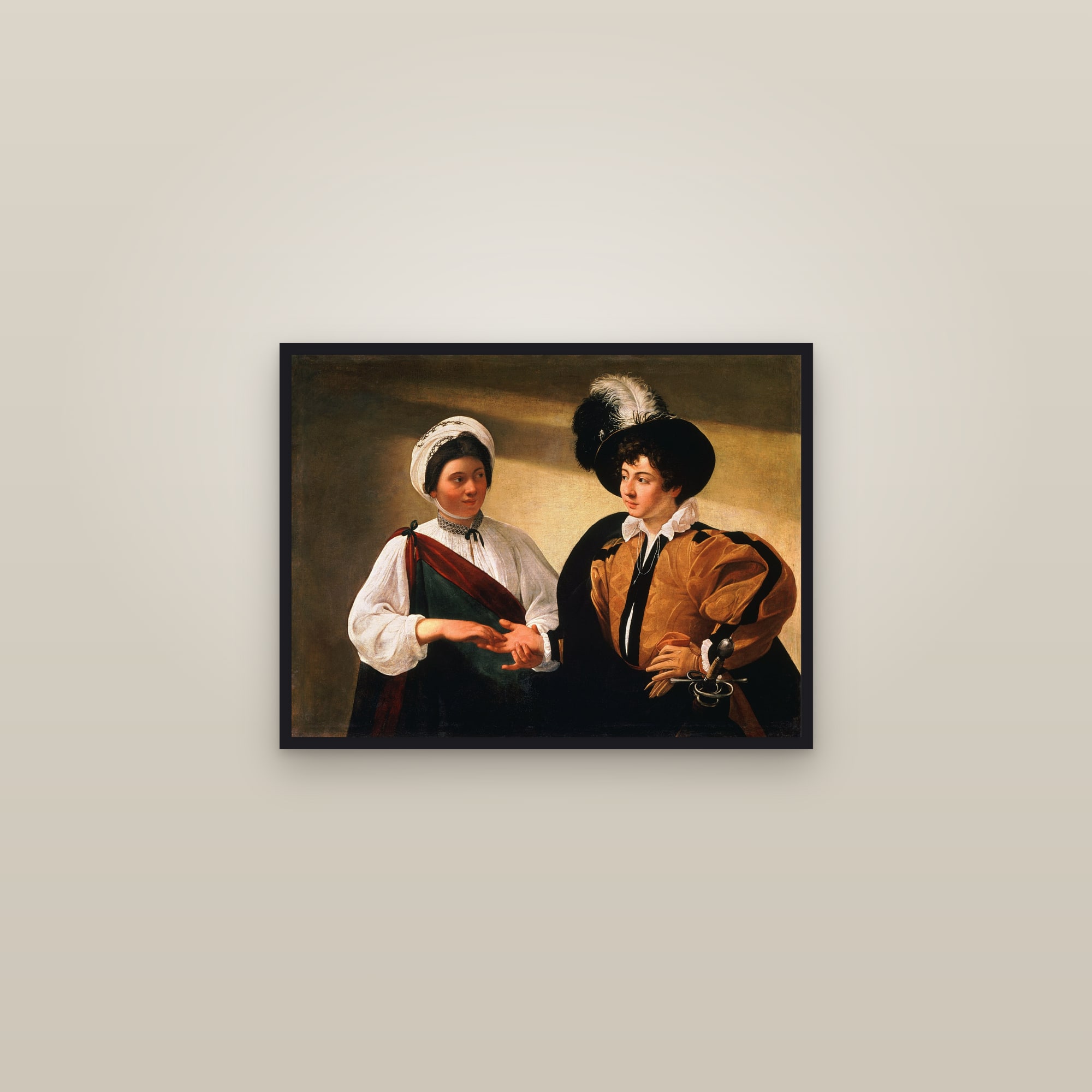 The Fortune Teller (Full) — Full-Bleed Edition — framed in a gallery setting