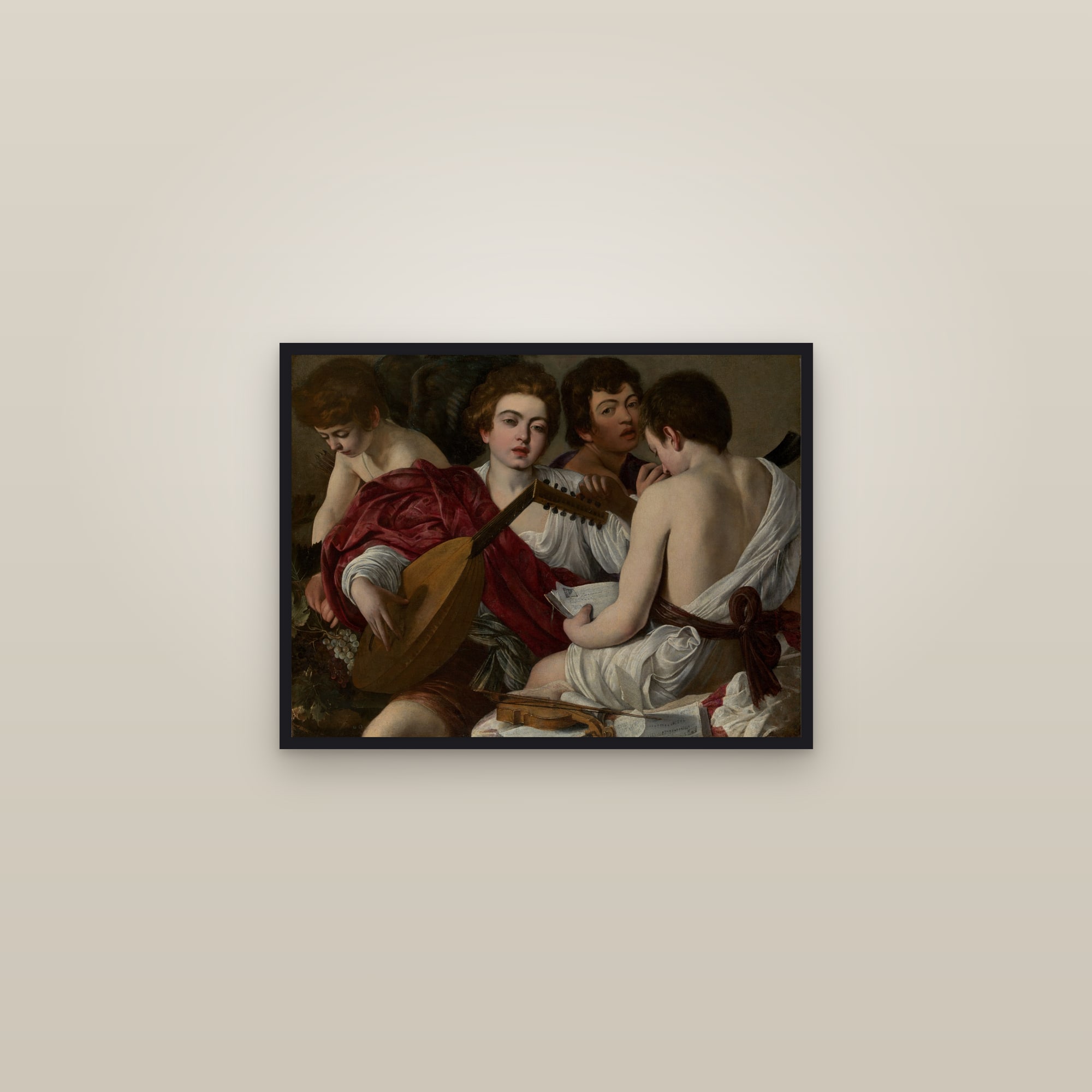 The Musicians (Full) — Full-Bleed Edition — framed in a gallery setting
