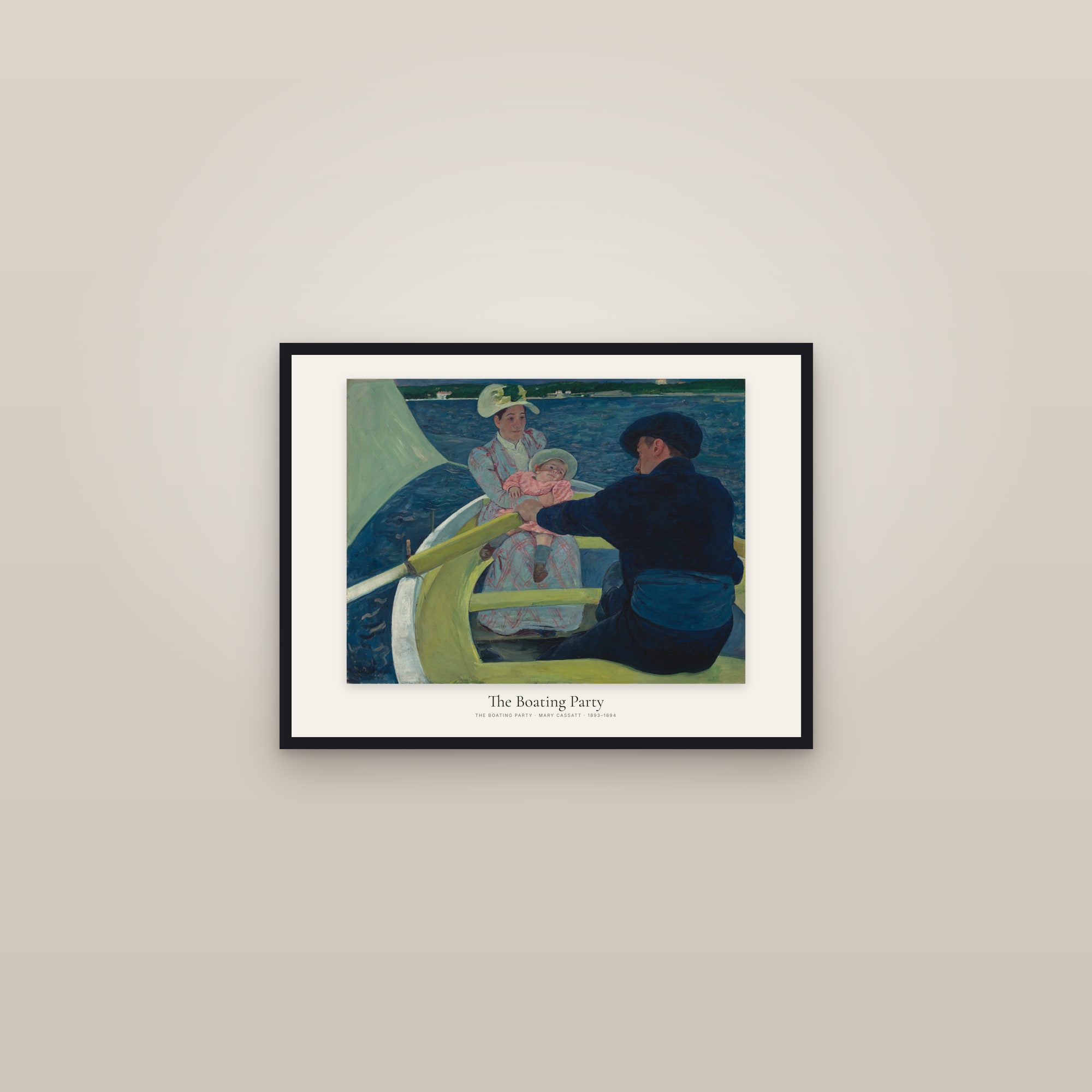 The Boating Party — framed in a gallery setting