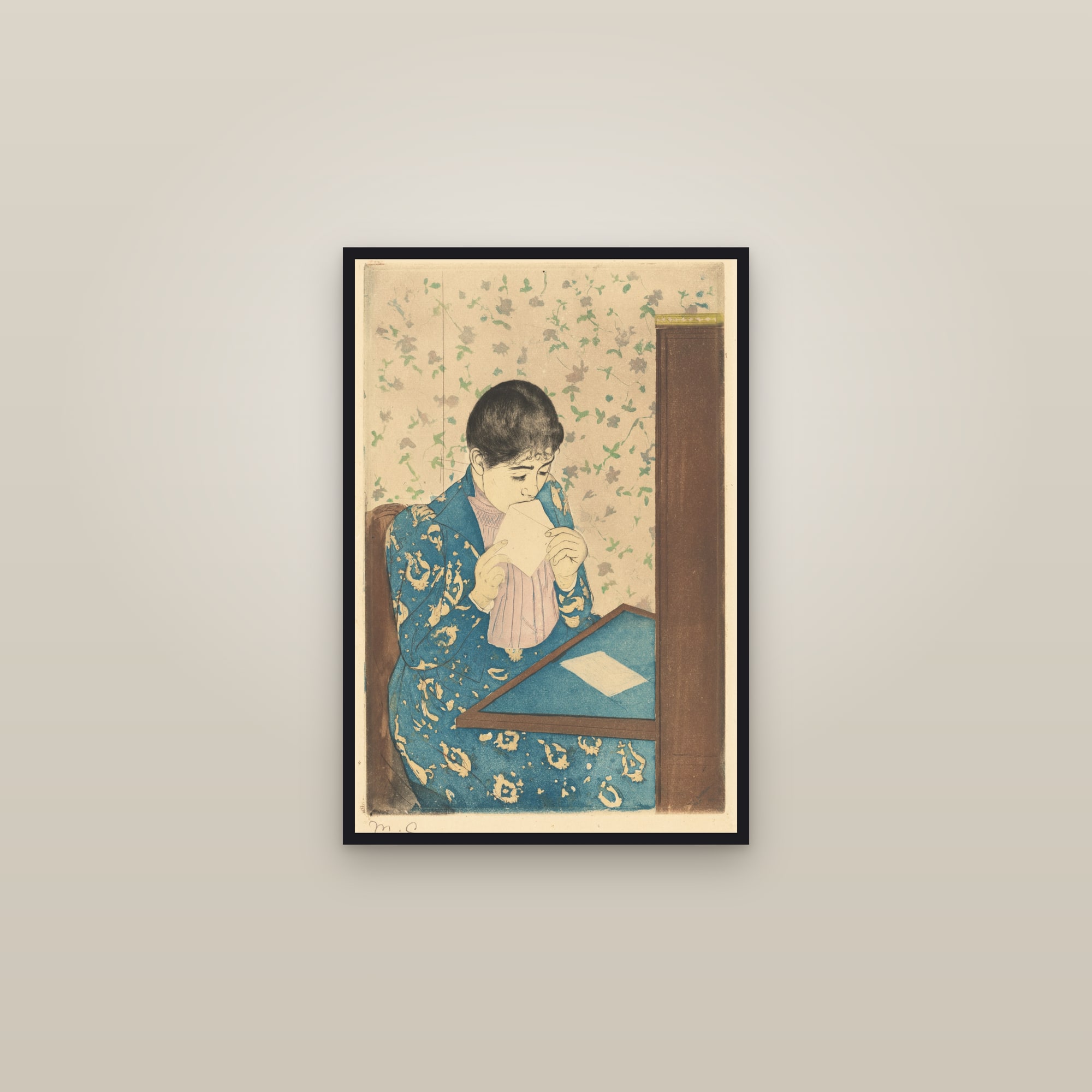 The Letter (Full) — Full-Bleed Edition — framed in a gallery setting