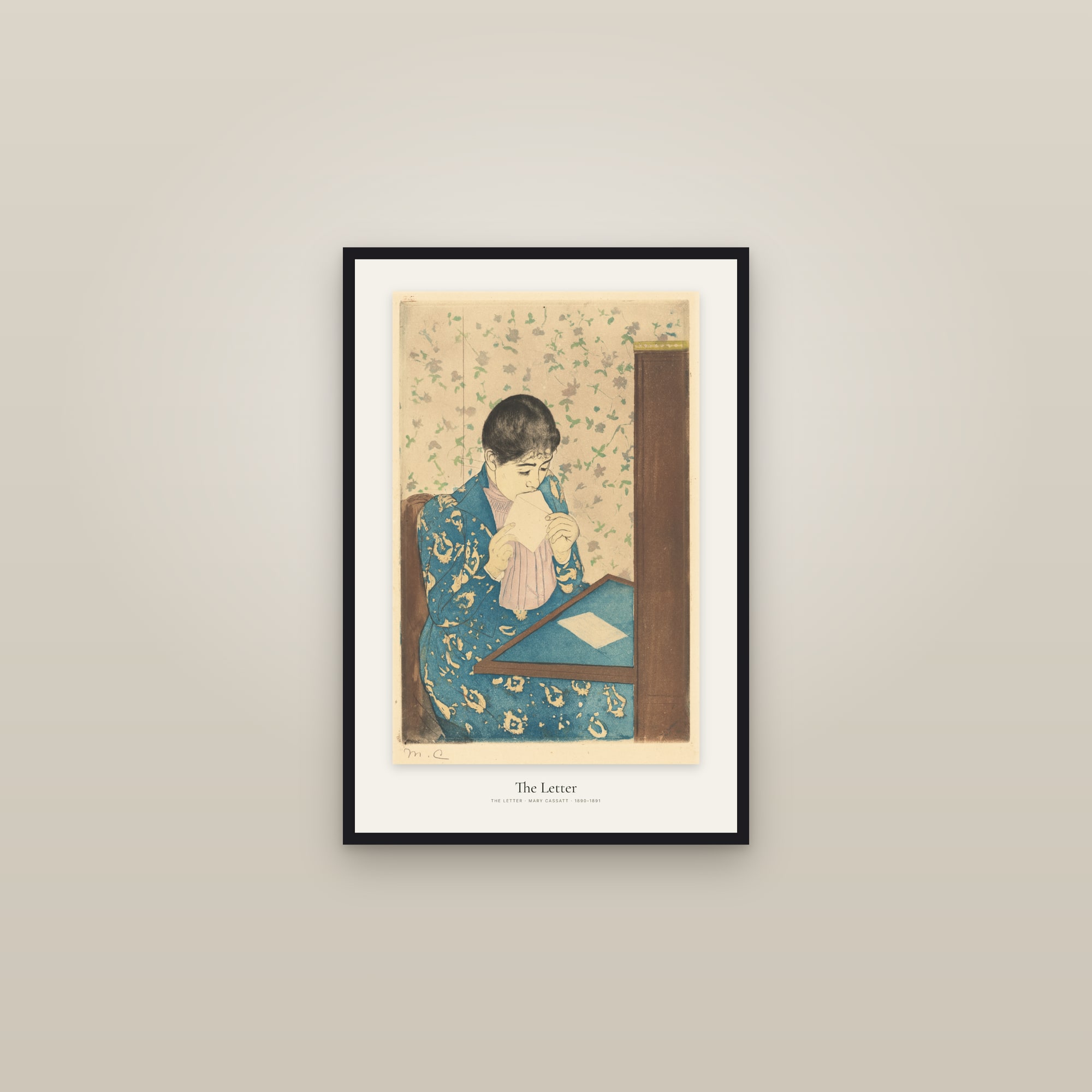 The Letter — framed in a gallery setting