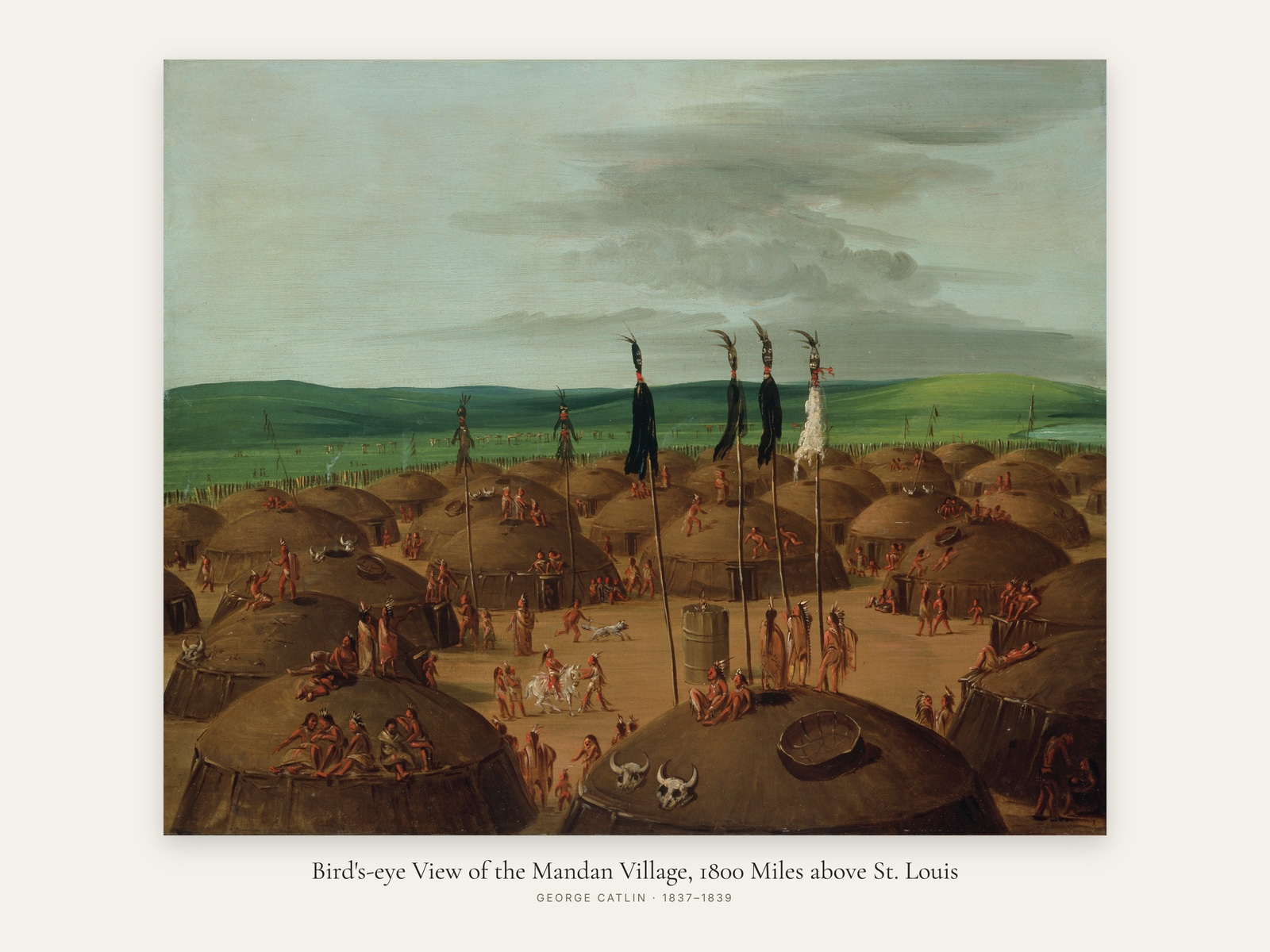 Bird's-eye View of the Mandan Village, 1800 Miles above St. Louis