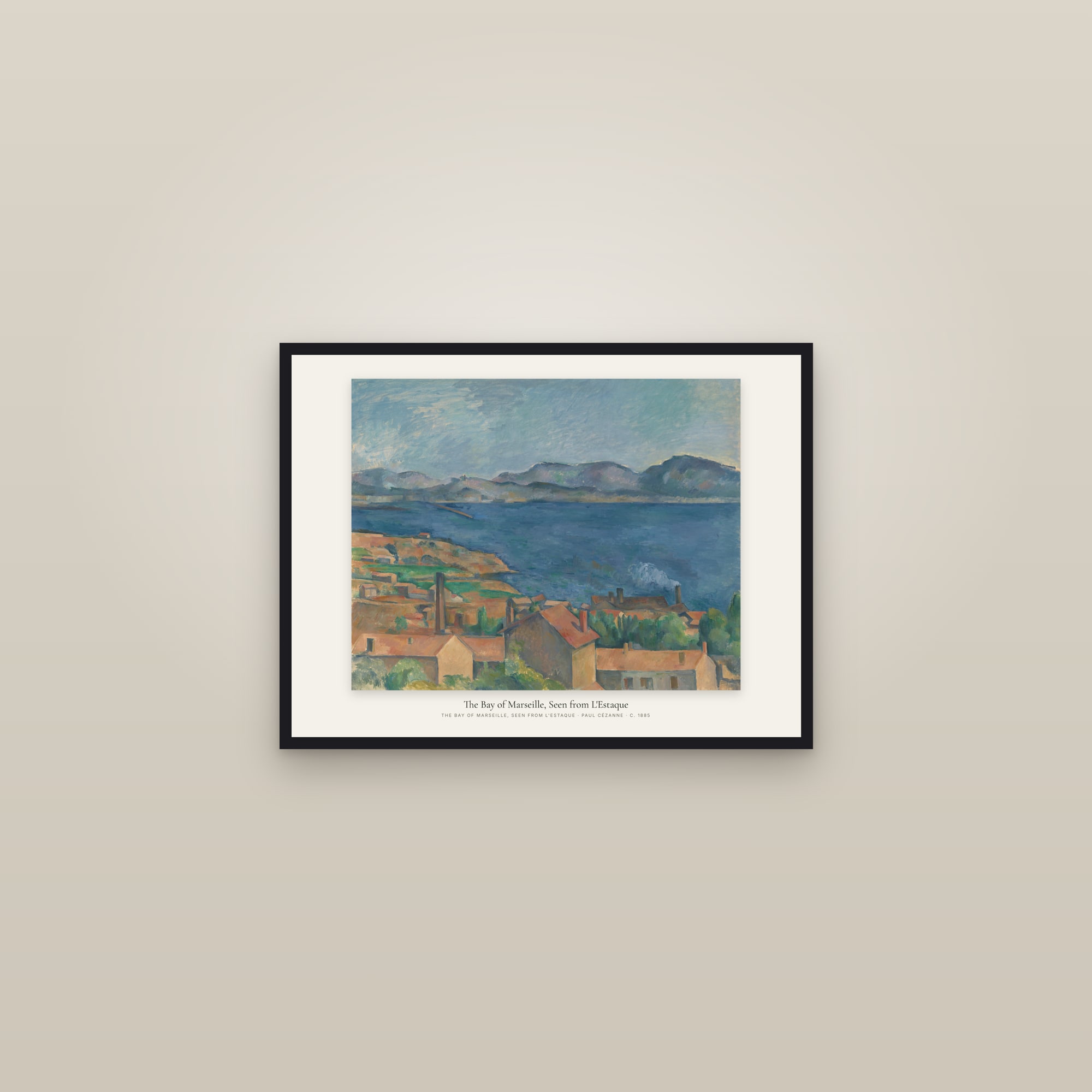 The Bay of Marseille, Seen from L'Estaque — framed in a gallery setting