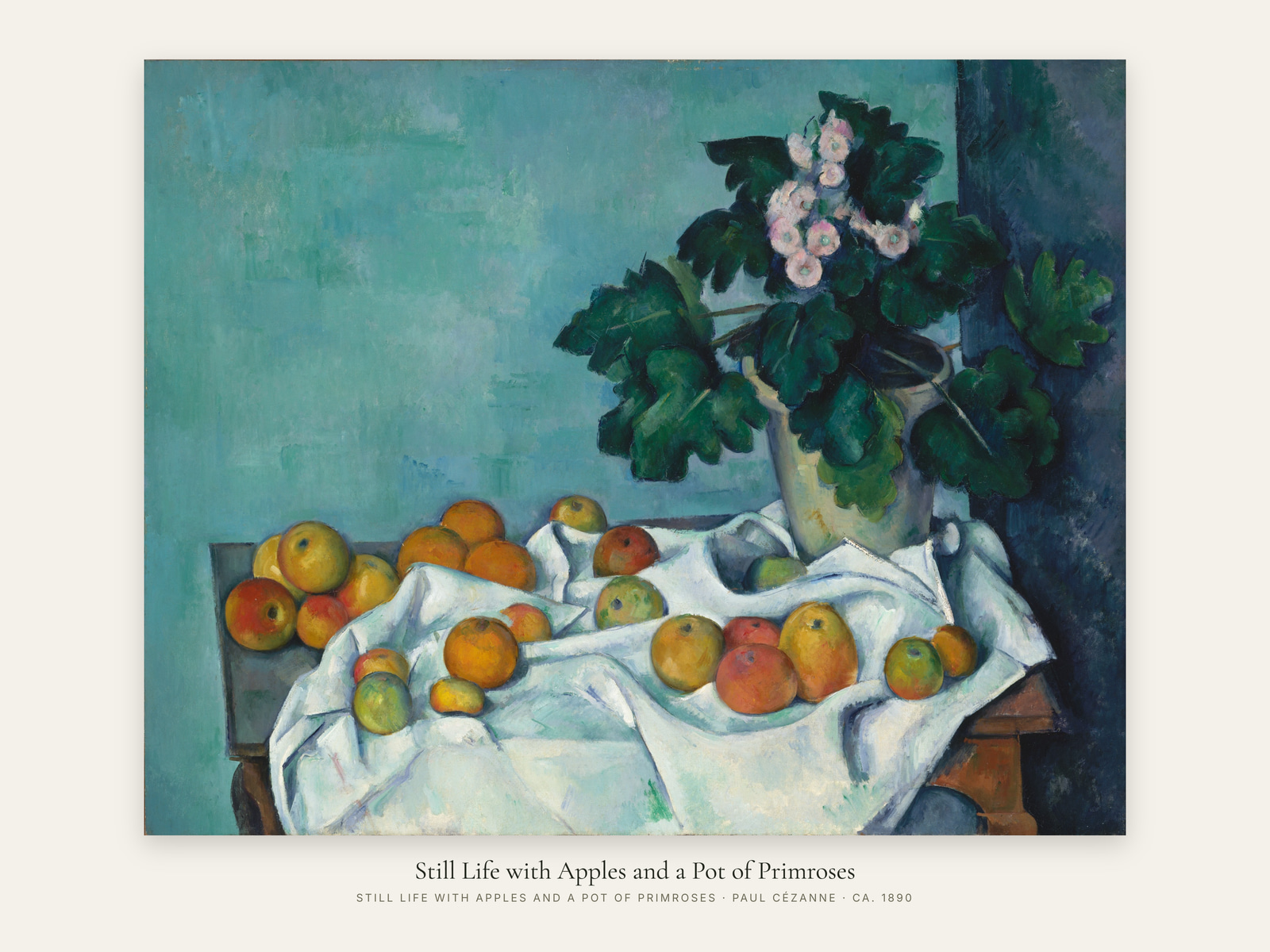 Still Life with Apples and a Pot of Primroses