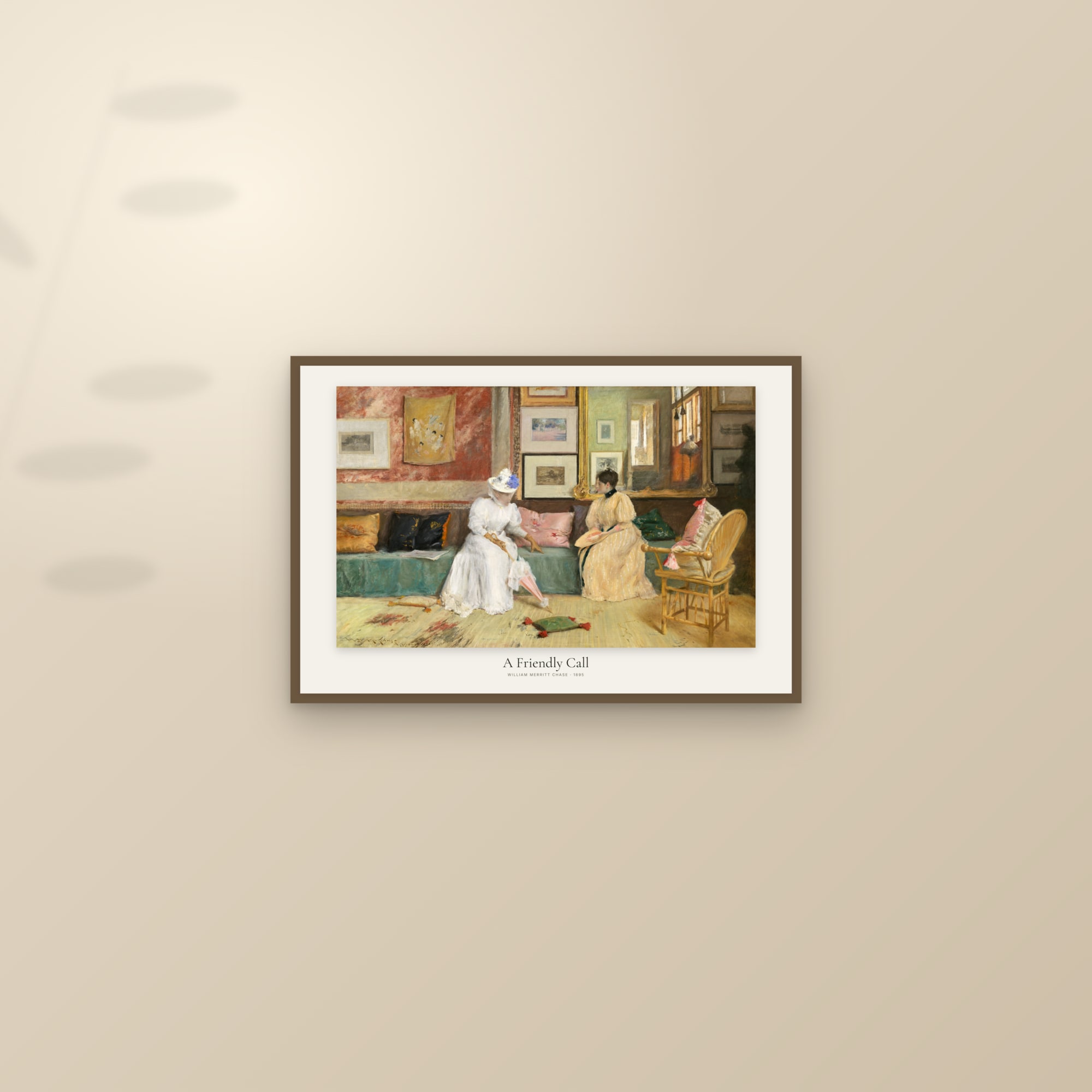 A Friendly Call — framed and styled on a sunlit wall