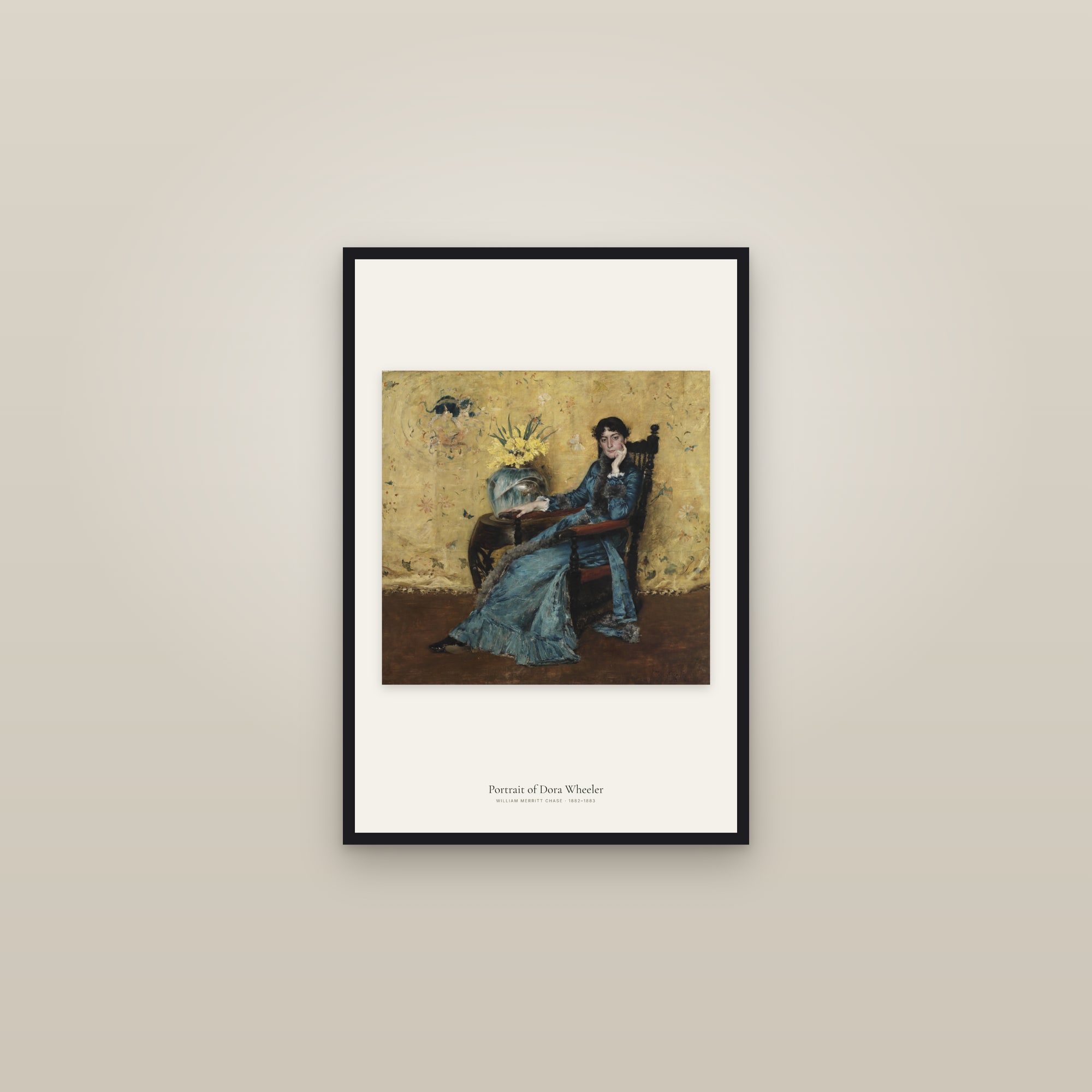 Portrait of Dora Wheeler — framed in a gallery setting