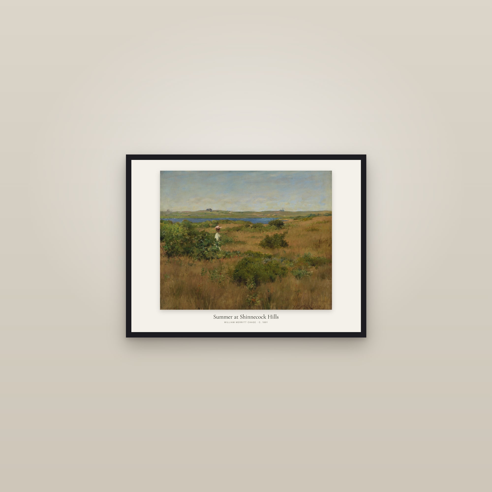 Summer at Shinnecock Hills — framed in a gallery setting