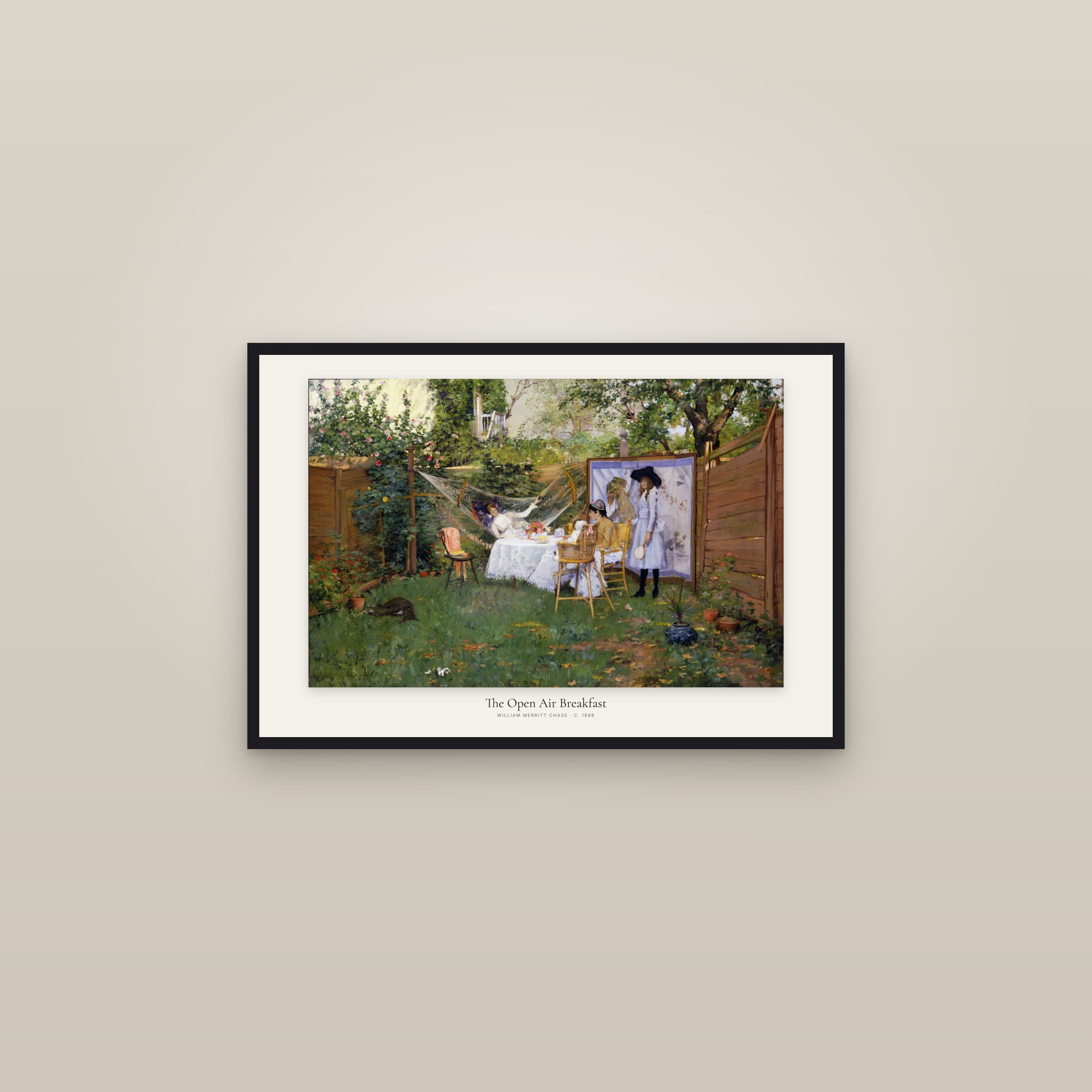 The Open Air Breakfast — framed in a gallery setting