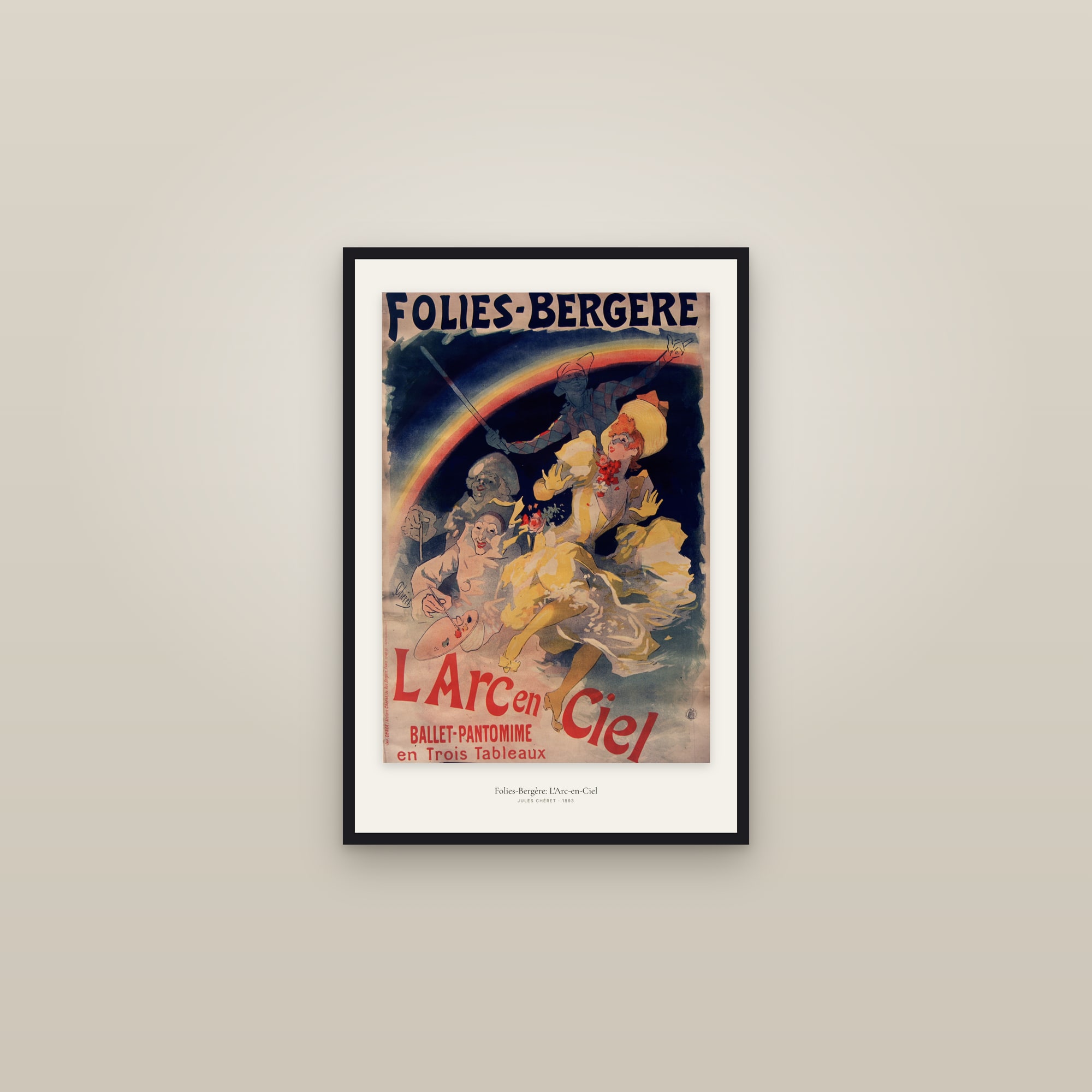 Folies-Bergère: L'Arc-en-Ciel — framed in a gallery setting