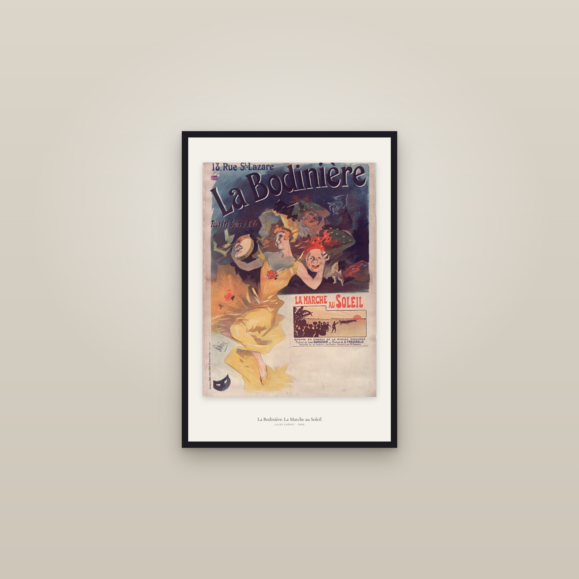 La Bodinière: La Marche au Soleil — framed in a gallery setting