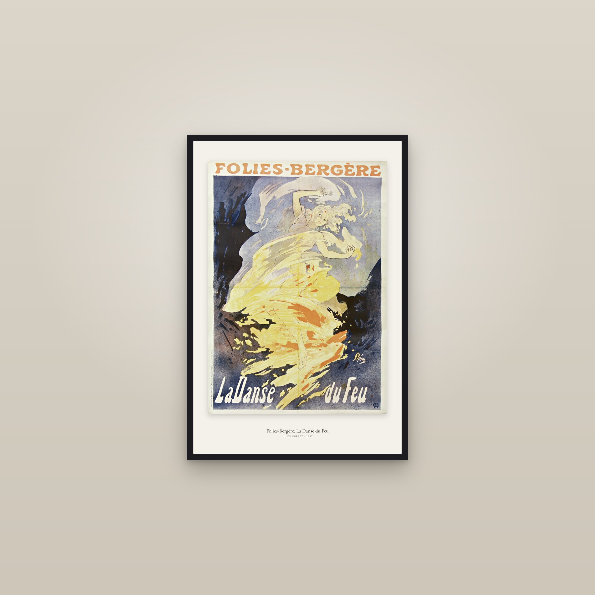 Folies-Bergère: La Danse du Feu — framed in a gallery setting