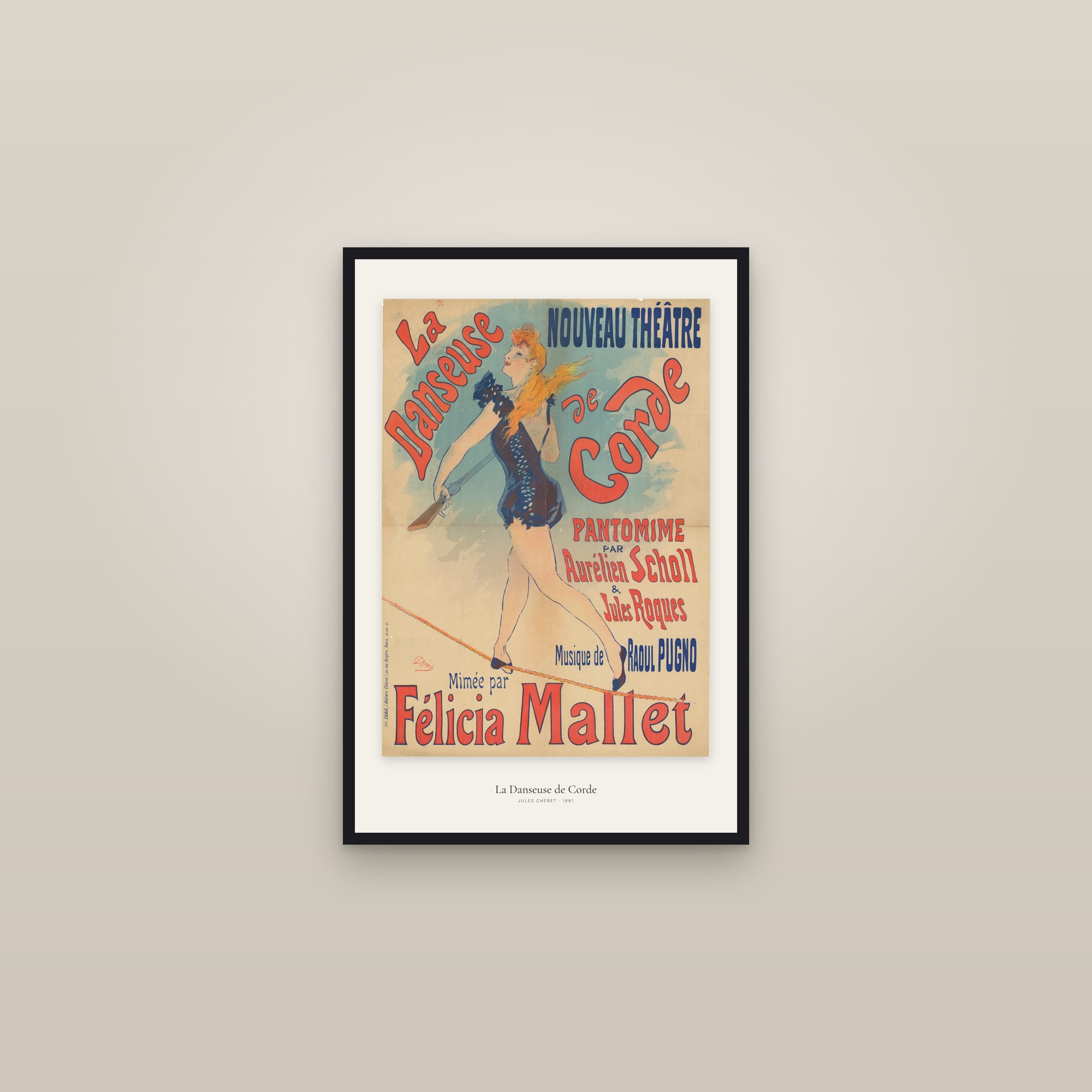 La Danseuse de Corde — framed in a gallery setting