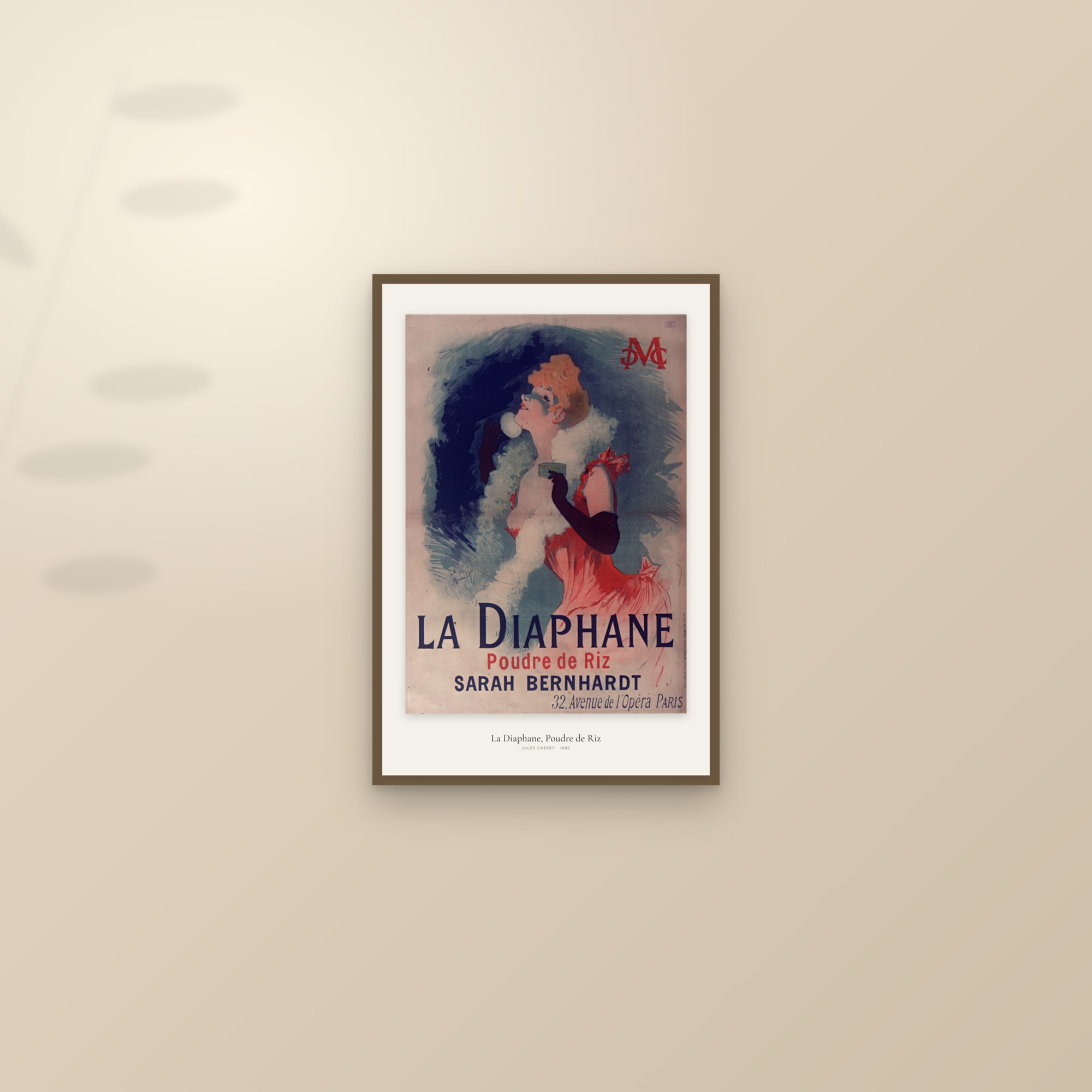 La Diaphane, Poudre de Riz — framed and styled on a sunlit wall
