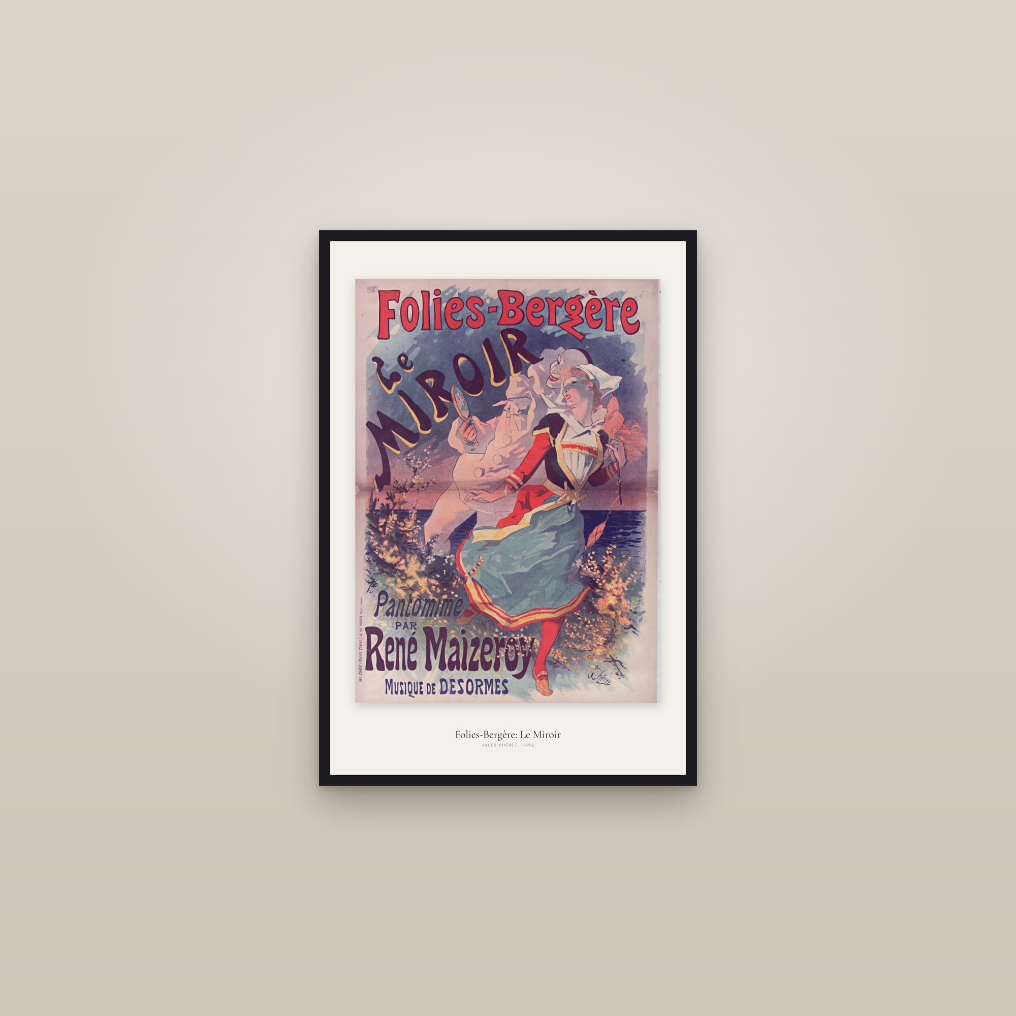 Folies-Bergère: Le Miroir — framed in a gallery setting
