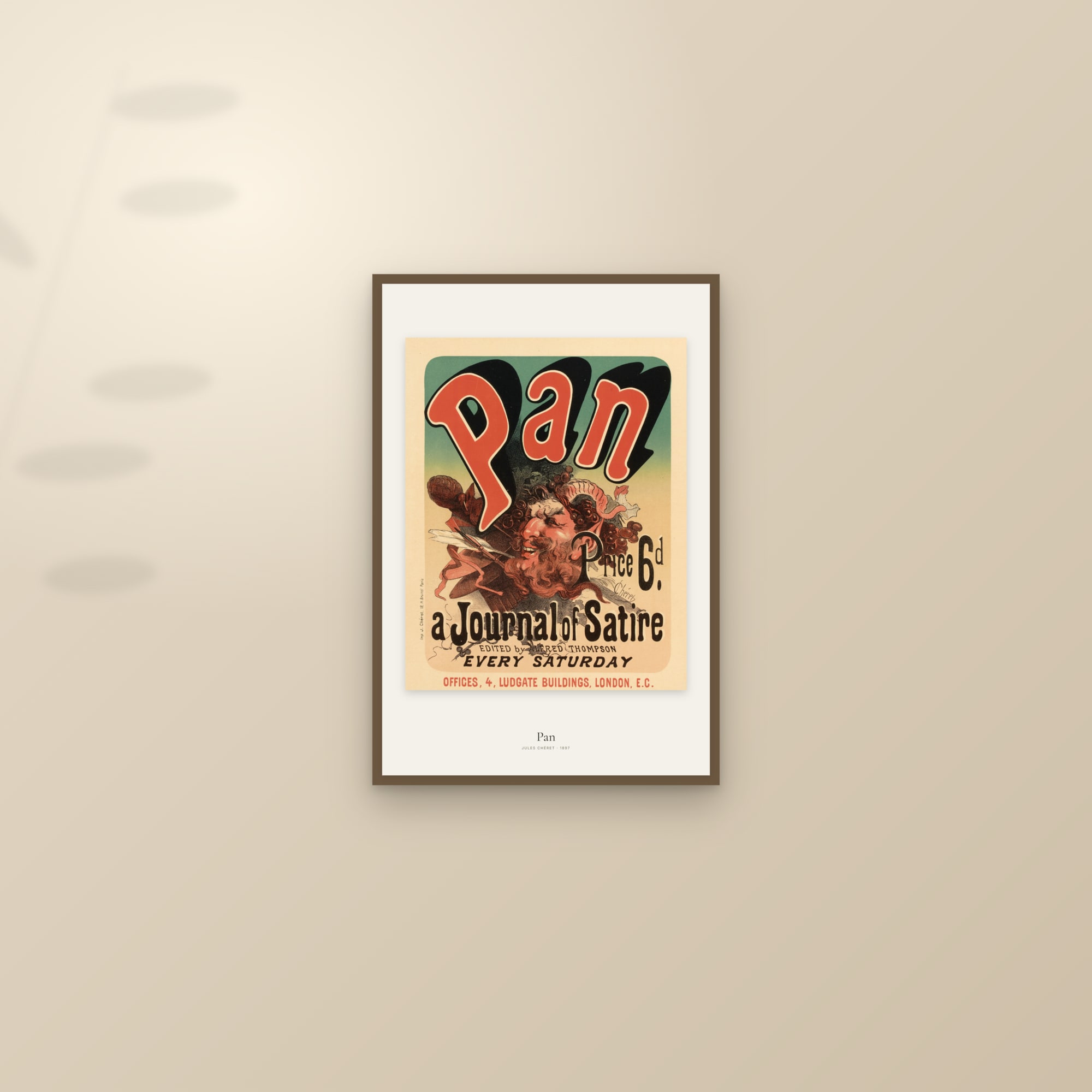 Pan — framed and styled on a sunlit wall