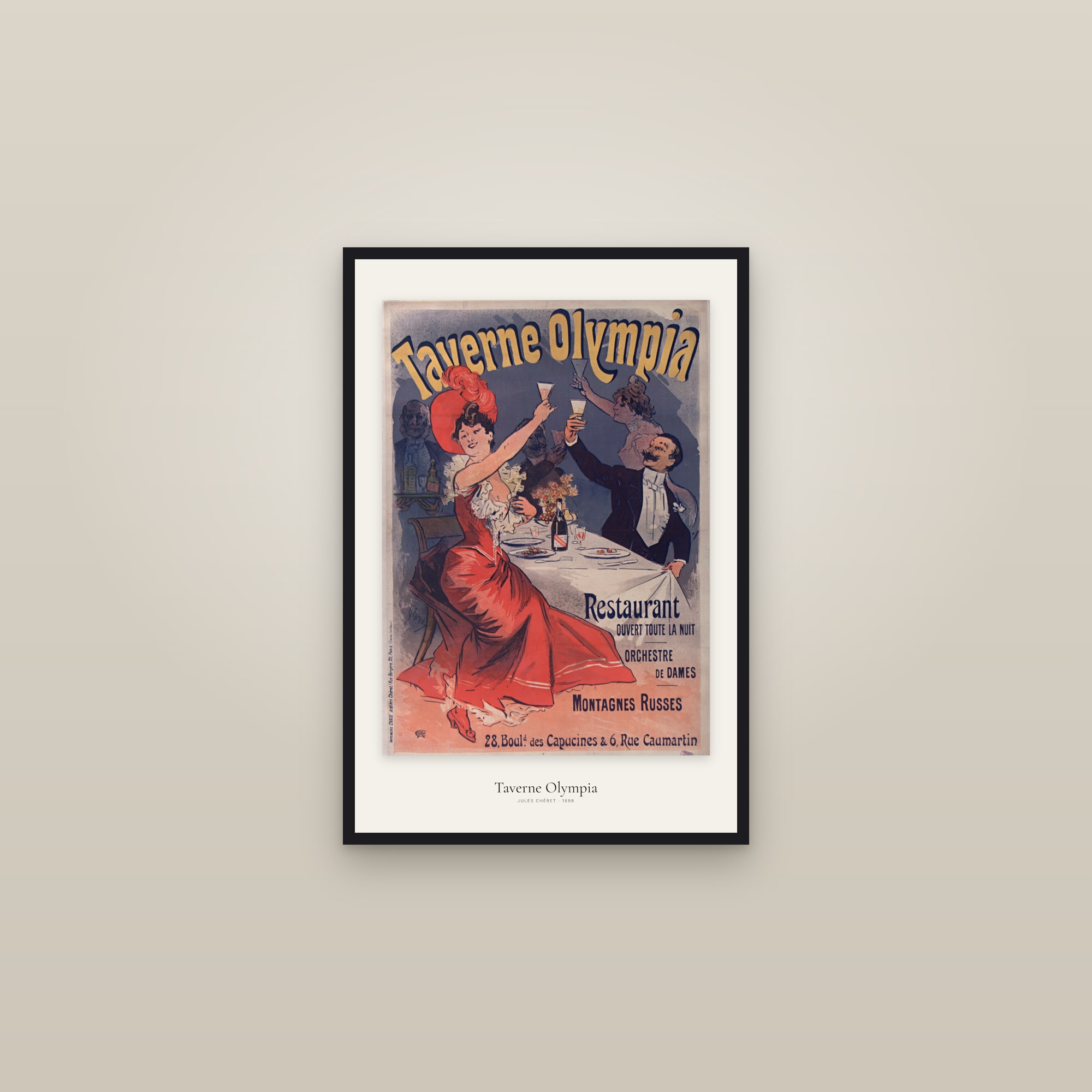 Taverne Olympia — framed in a gallery setting
