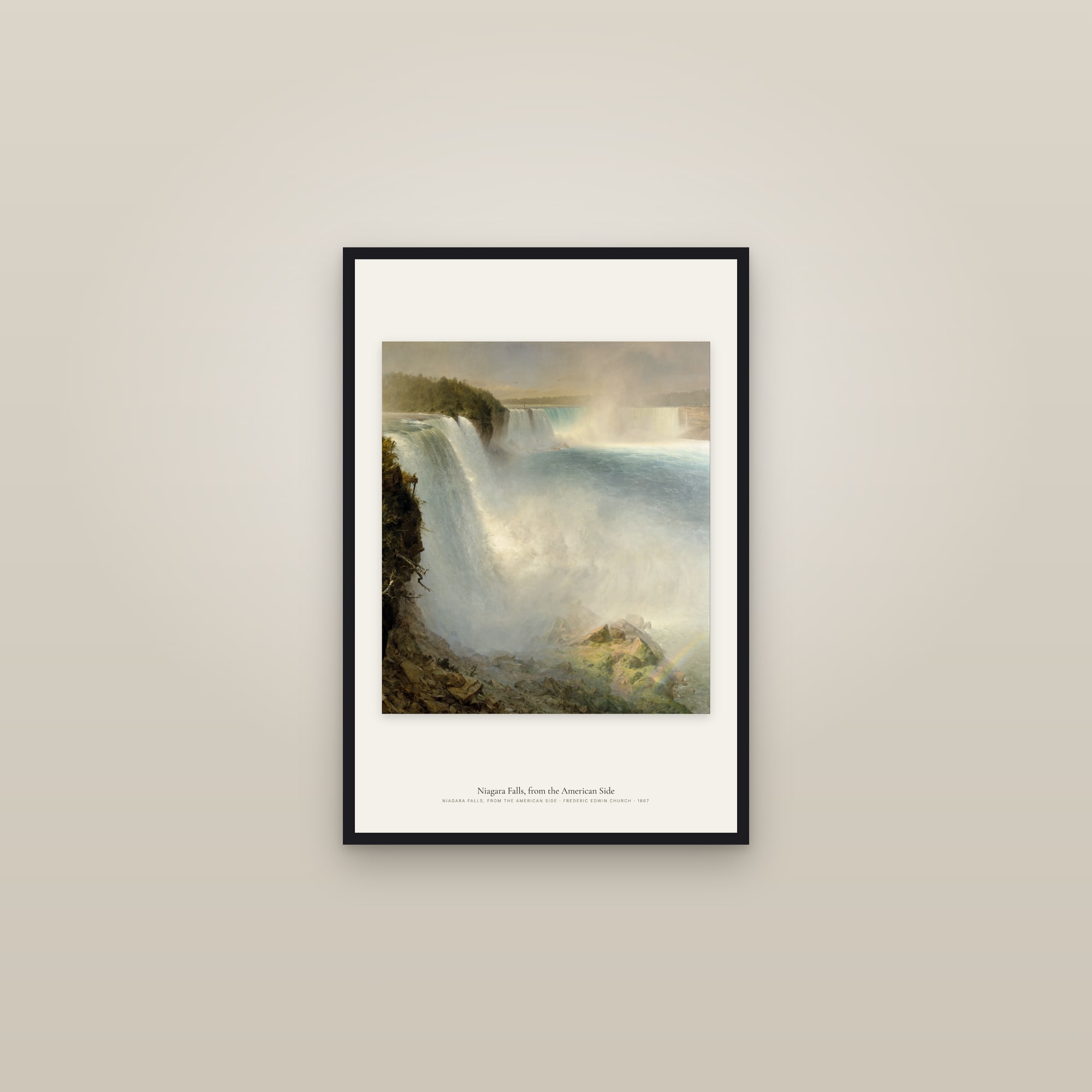 Niagara Falls, from the American Side — framed in a gallery setting