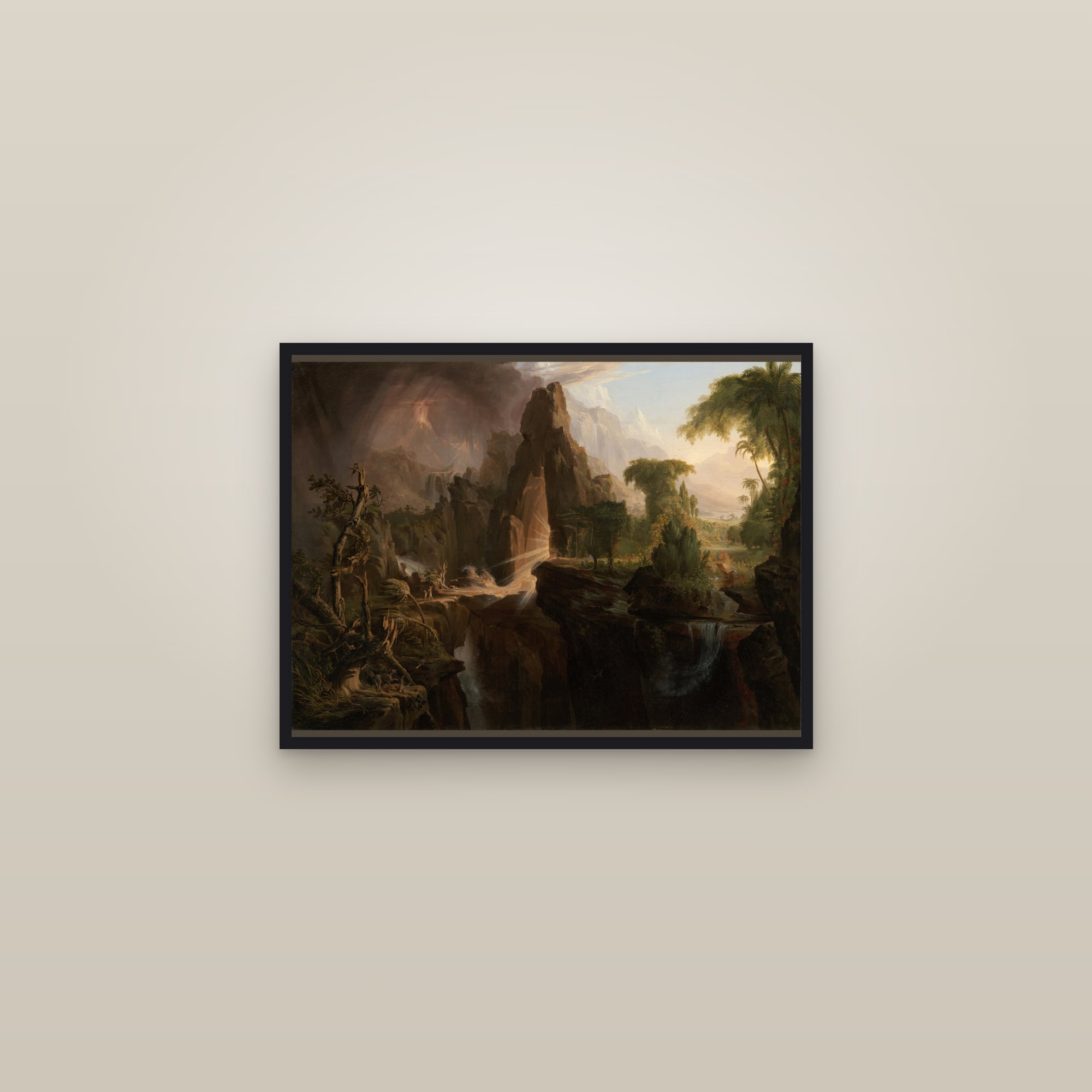 Expulsion from the Garden of Eden (Full) — Full-Bleed Edition — framed in a gallery setting