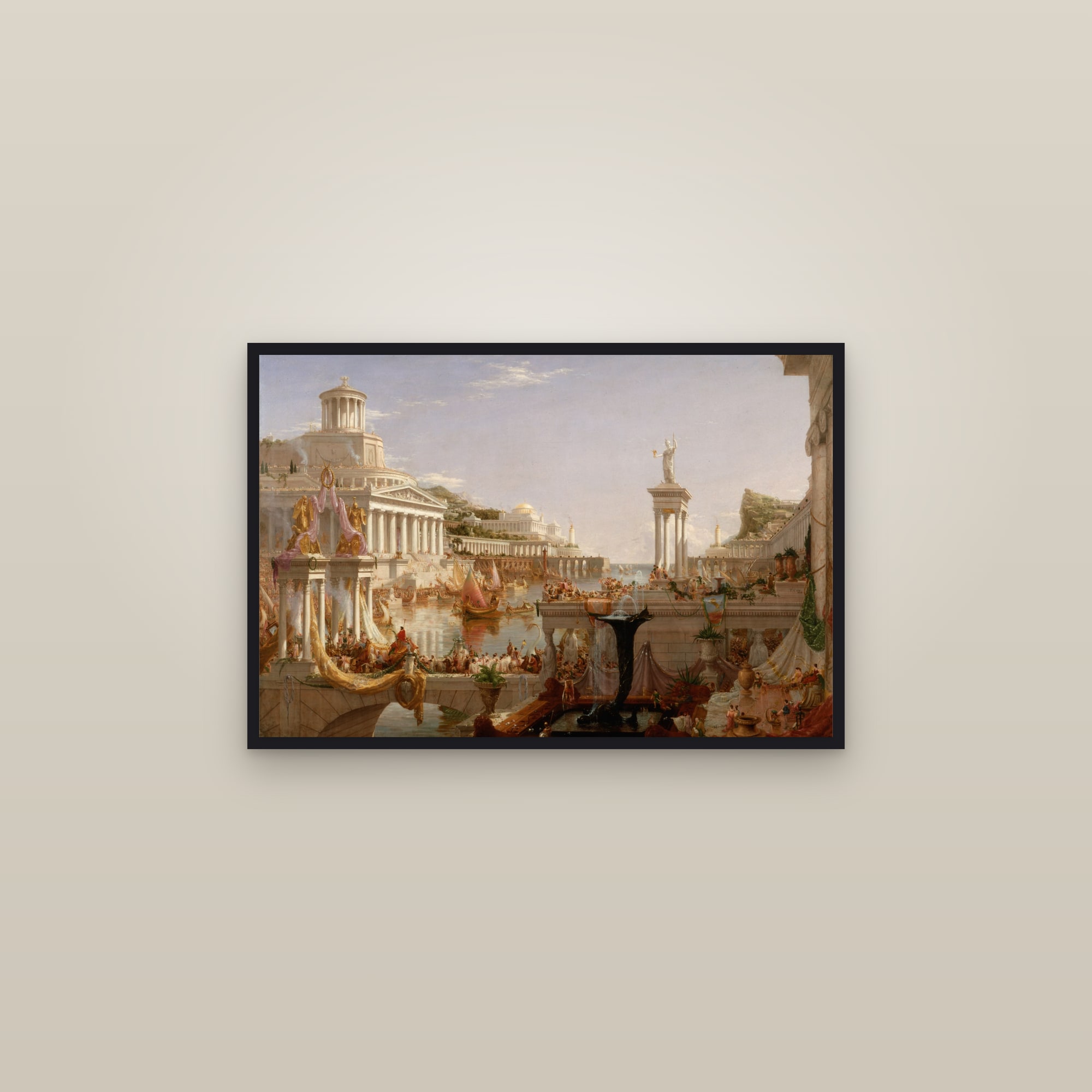 The Course of Empire: The Consummation of Empire (Full) — Full-Bleed Edition — framed in a gallery setting