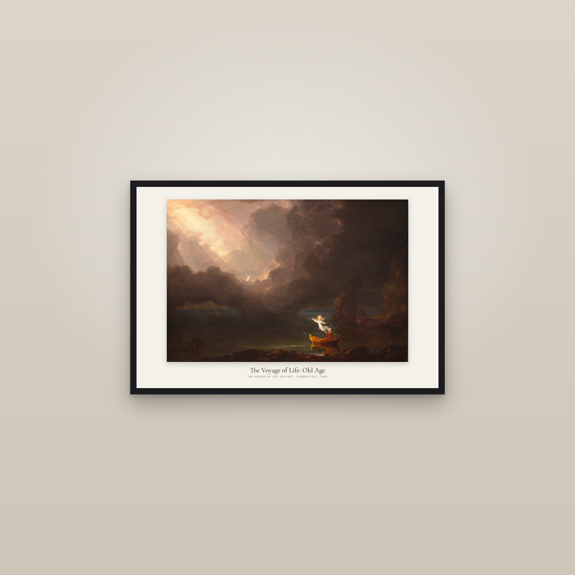 The Voyage of Life: Old Age — framed in a gallery setting