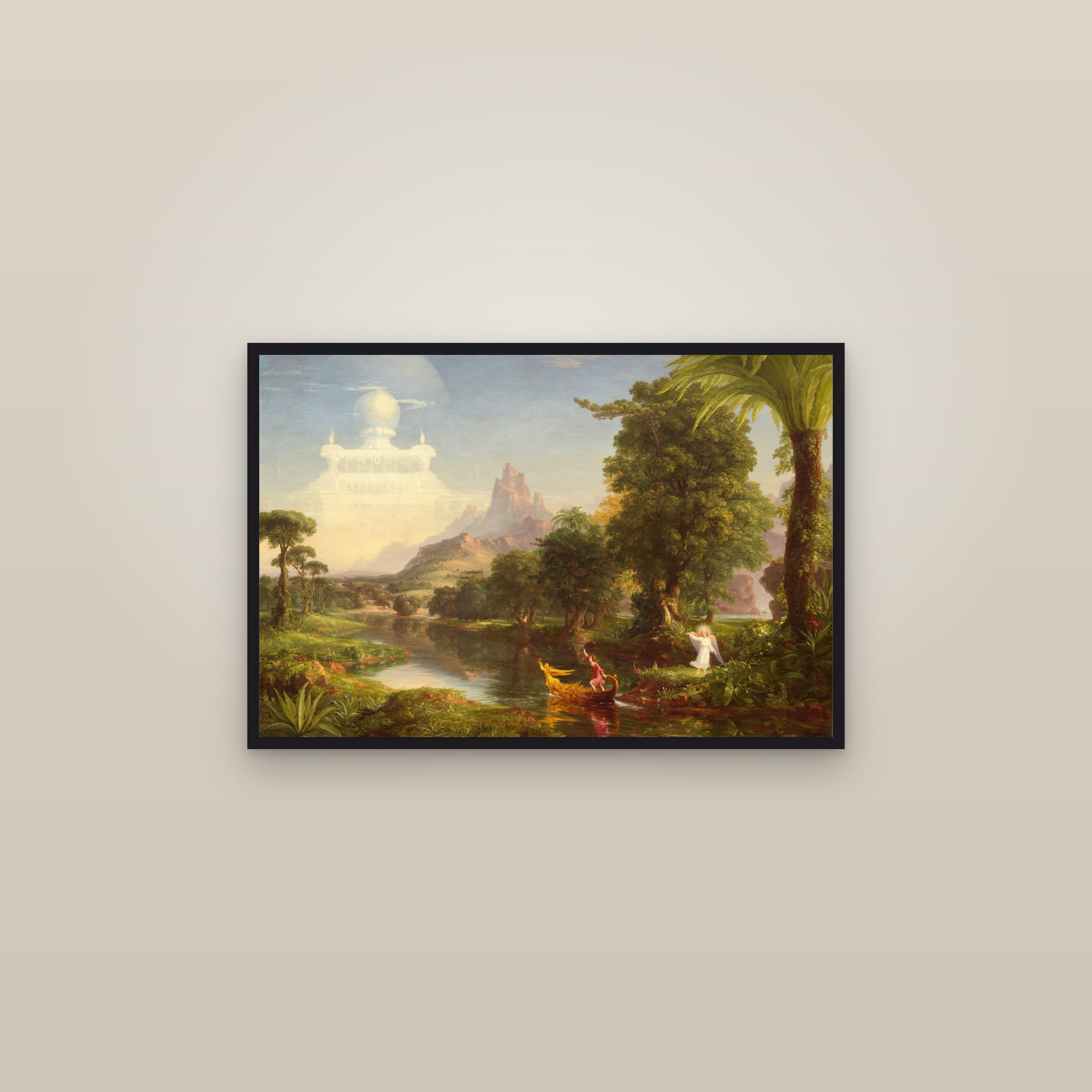 The Voyage of Life: Youth (Full) — Full-Bleed Edition — framed in a gallery setting