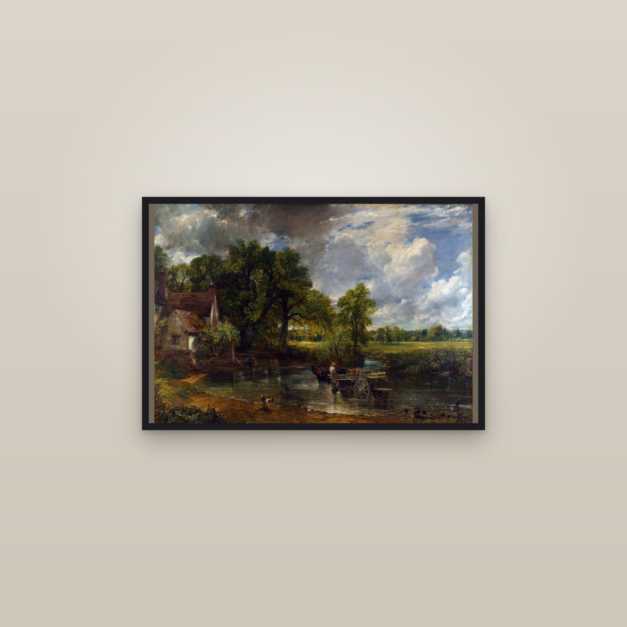 The Hay Wain (Full) — Full-Bleed Edition — framed in a gallery setting