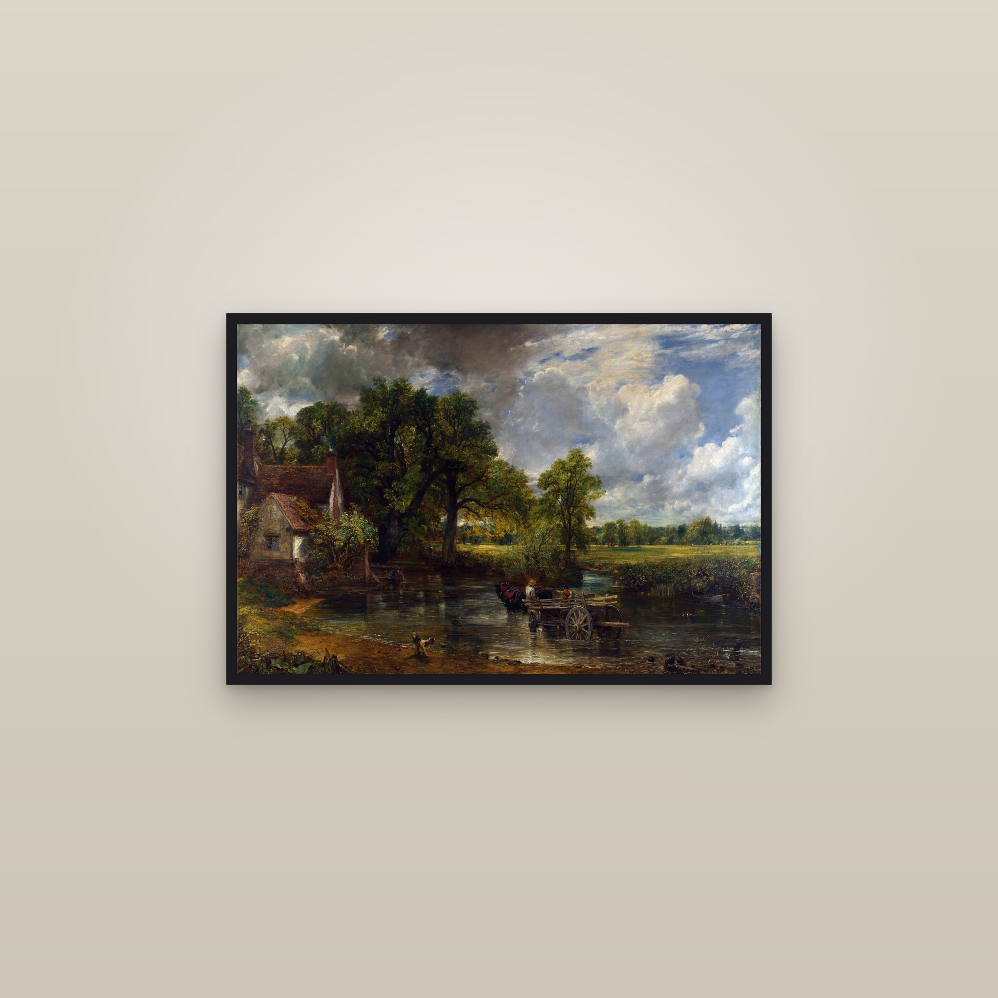 The Hay Wain (Full) — Full-Bleed Edition — framed in a gallery setting
