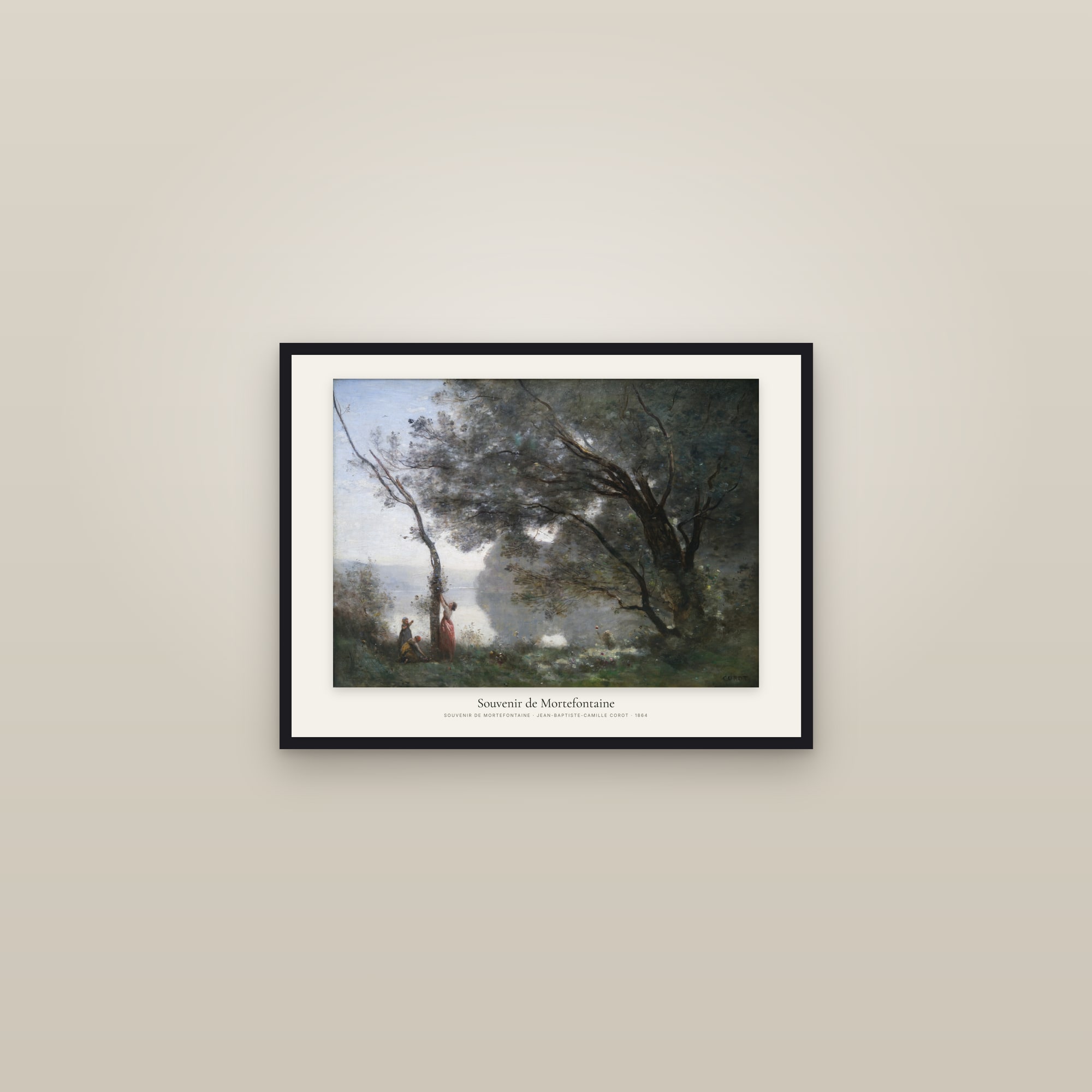 Souvenir de Mortefontaine — framed in a gallery setting