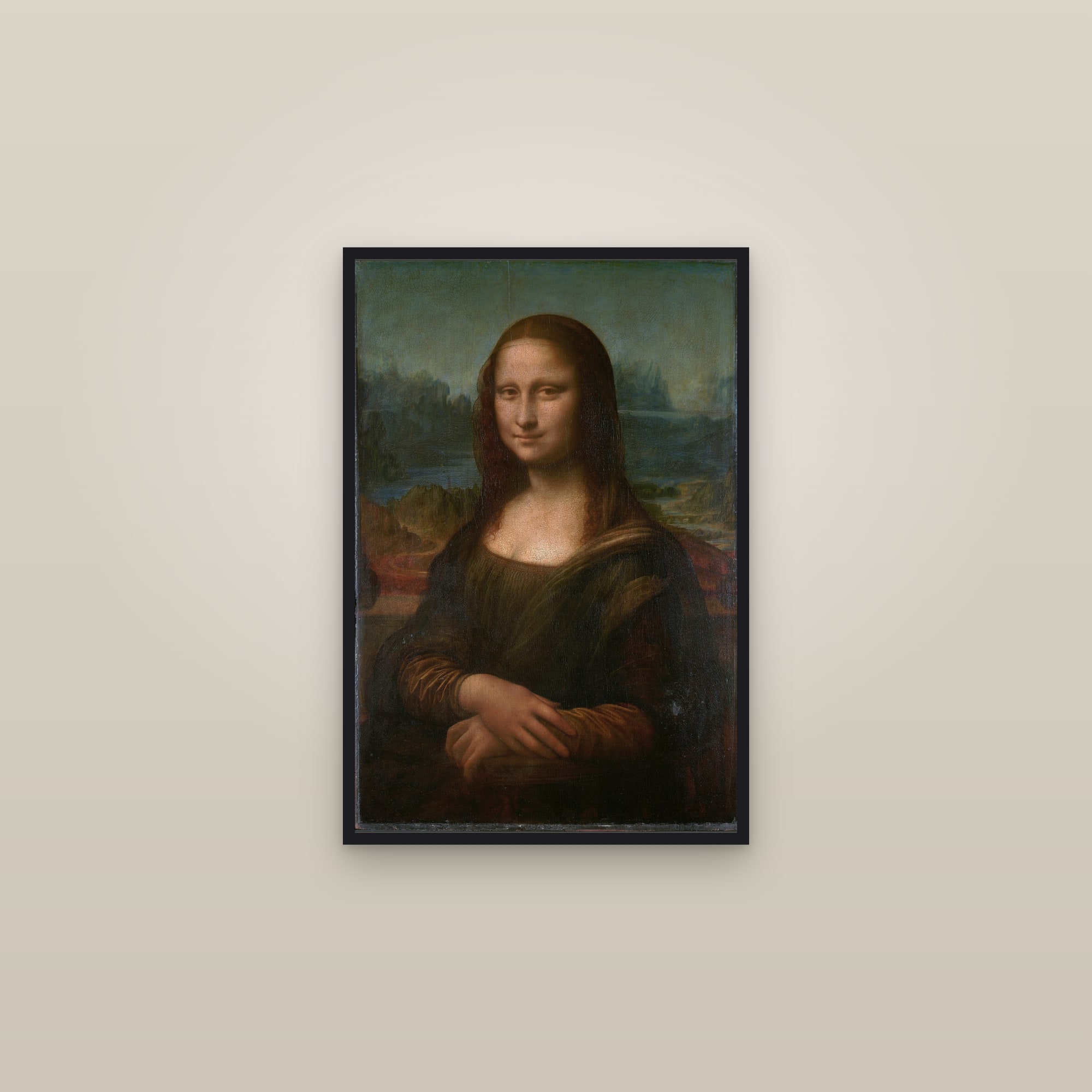 Mona Lisa (Full) — Full-Bleed Edition — framed in a gallery setting