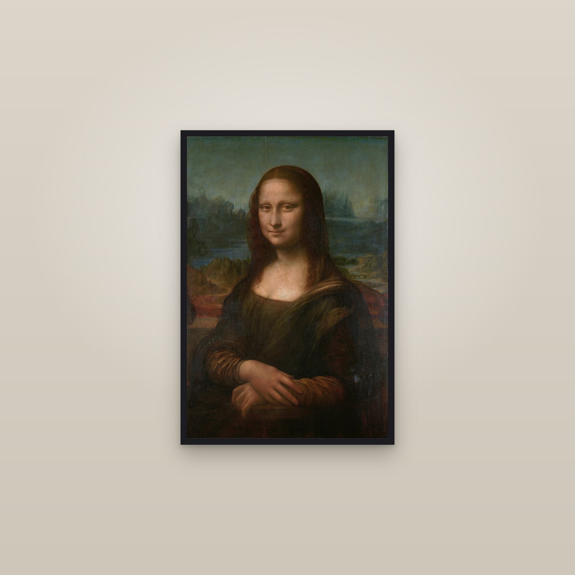 Mona Lisa (Full) — Full-Bleed Edition — framed in a gallery setting