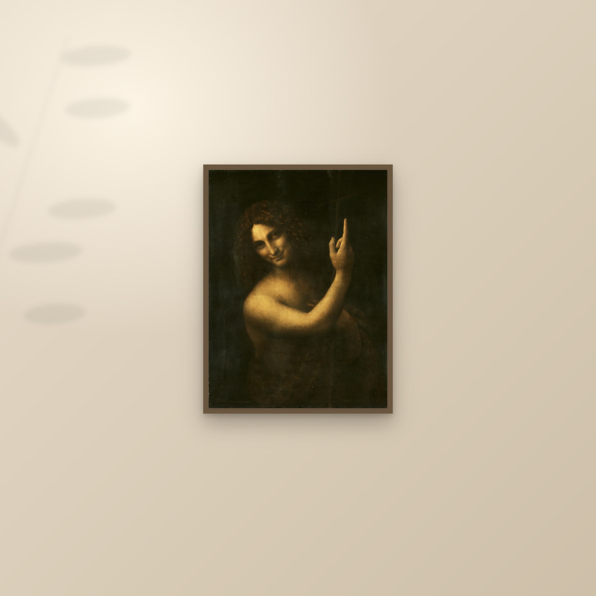 Saint John the Baptist (Full) — Full-Bleed Edition — framed and styled on a sunlit wall