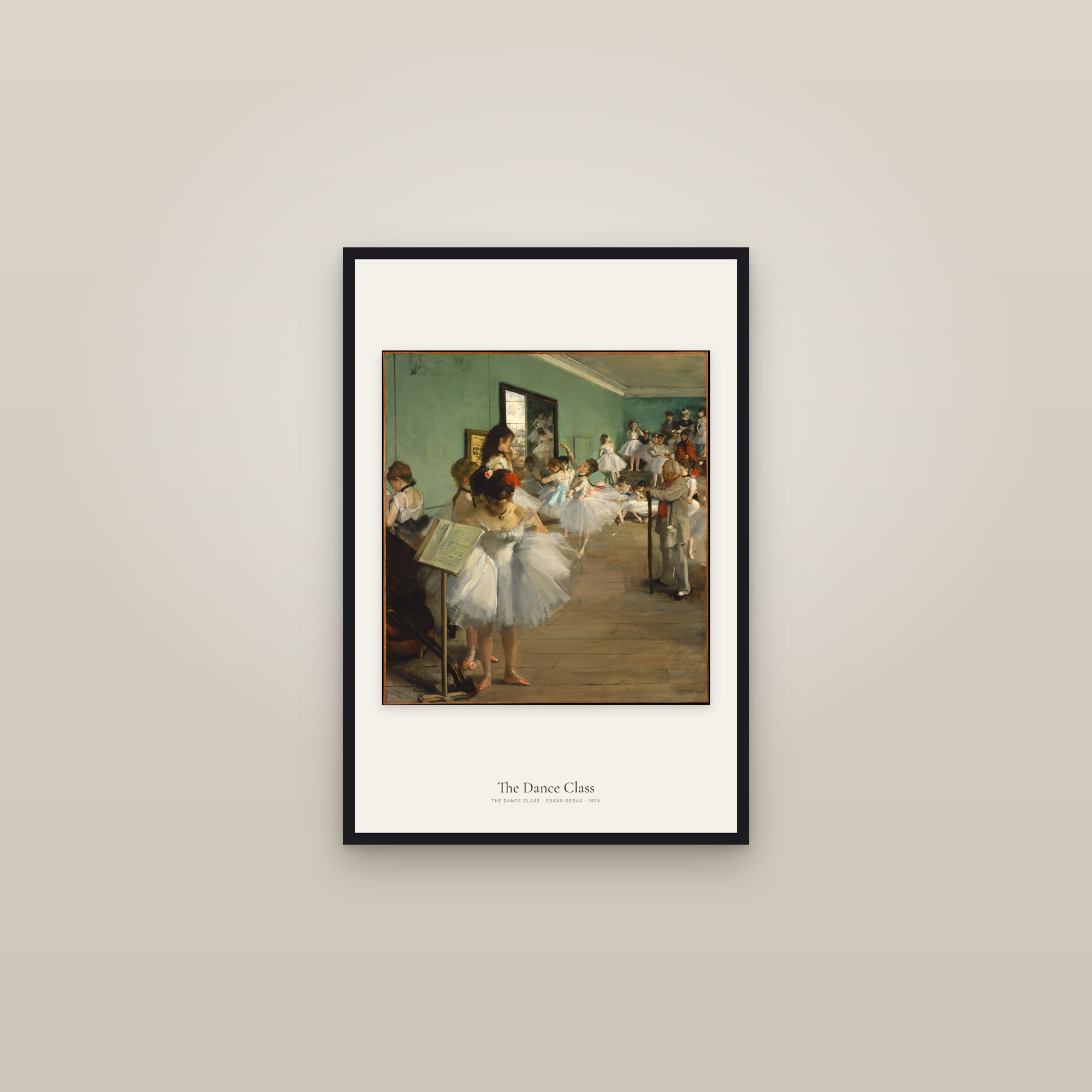 The Dance Class — framed in a gallery setting