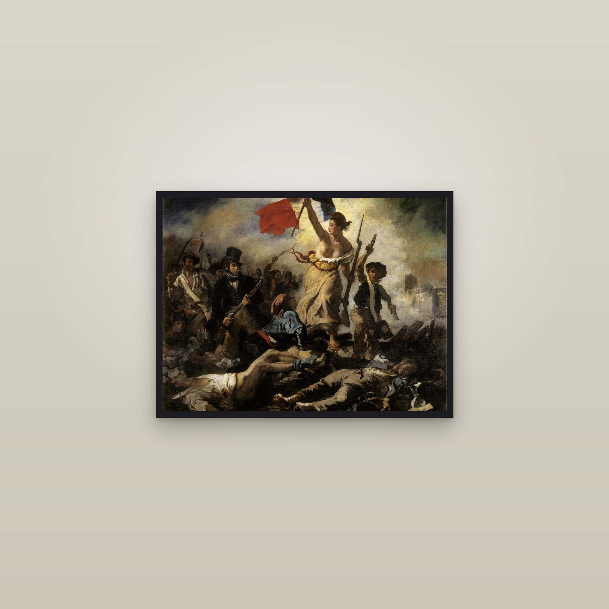 Liberty Leading the People (Full) — Full-Bleed Edition — framed in a gallery setting